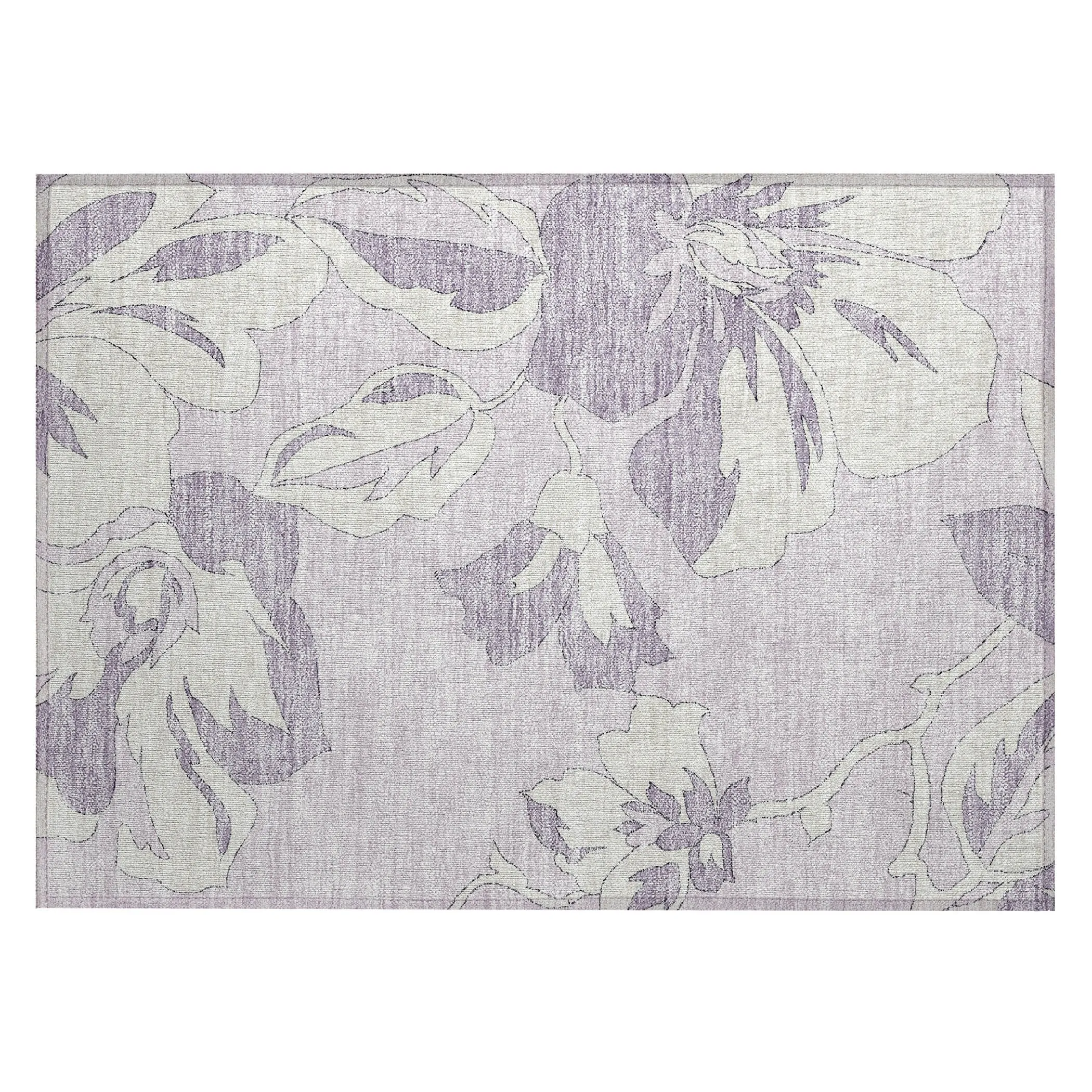 Machine Washable Indoor/ Outdoor Chantille Floral Rug