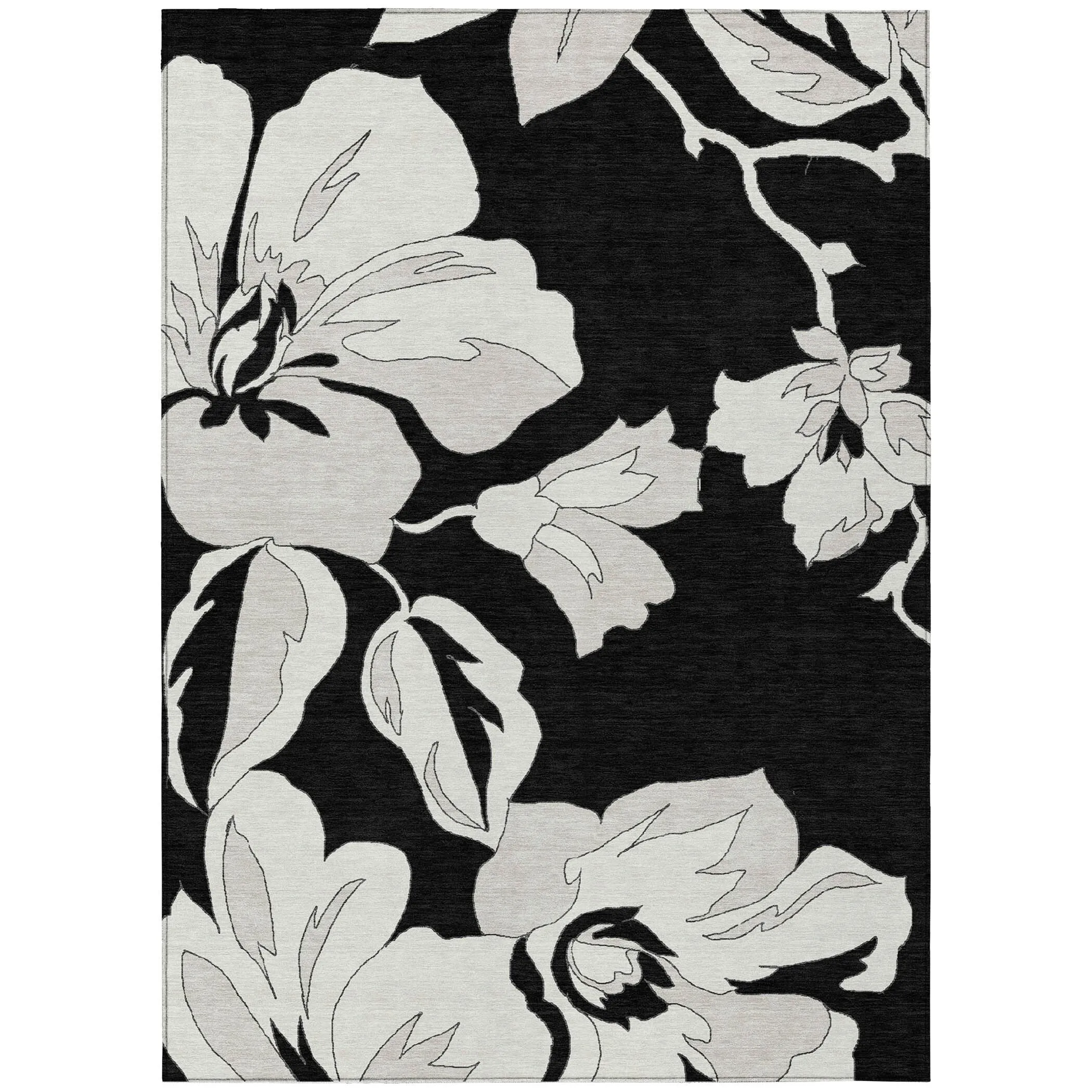 Machine Washable Indoor/ Outdoor Chantille Floral Rug