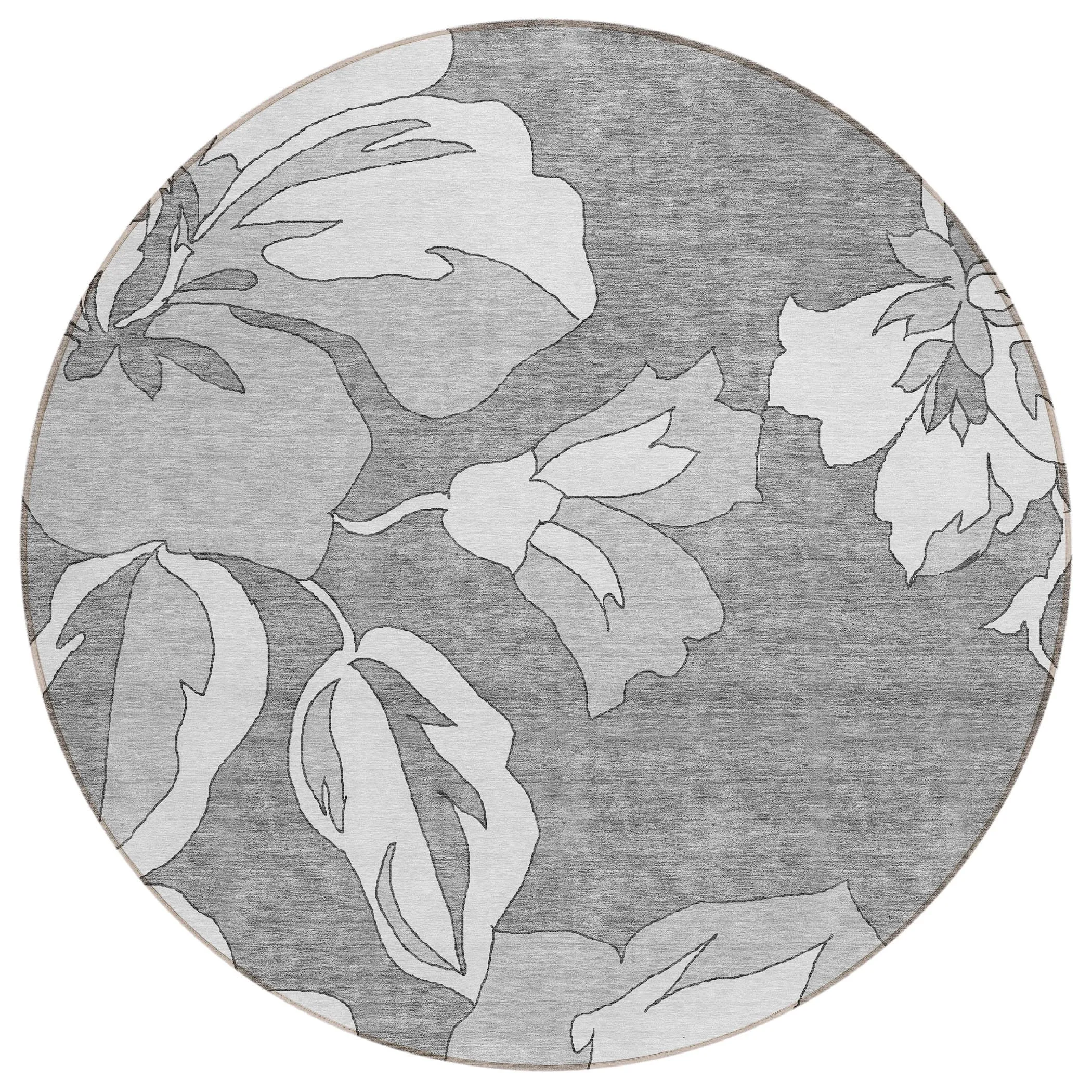 Machine Washable Indoor/ Outdoor Chantille Floral Rug