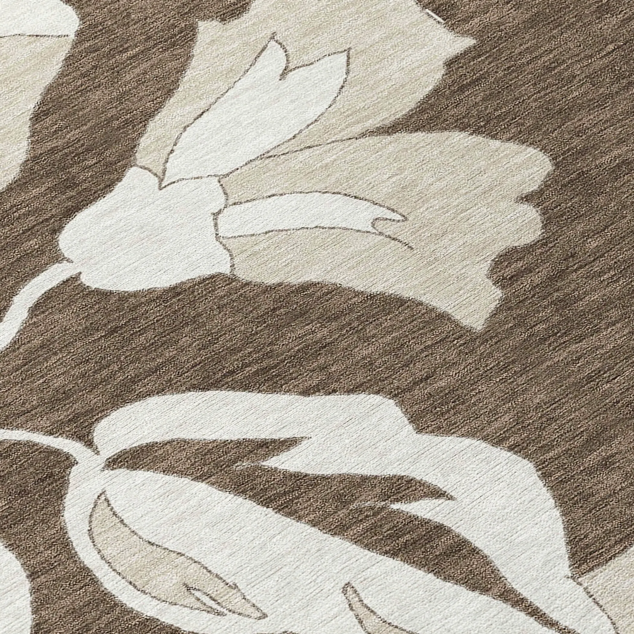Machine Washable Indoor/ Outdoor Chantille Floral Rug