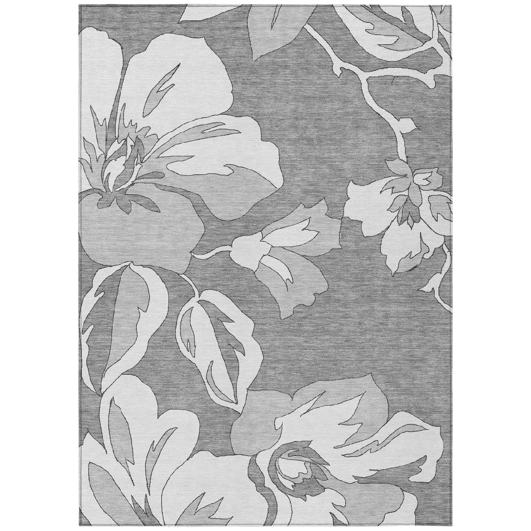 Machine Washable Indoor/ Outdoor Chantille Floral Rug