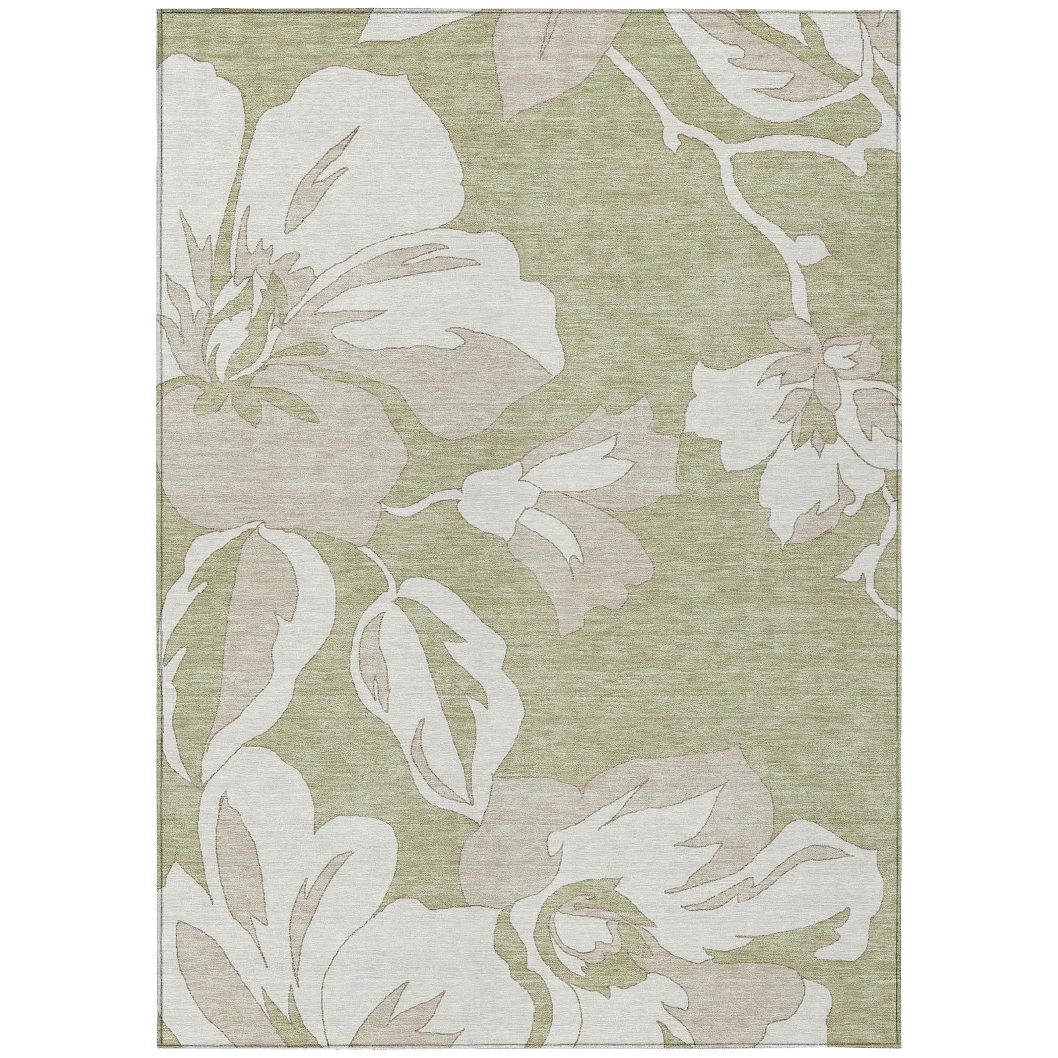 Machine Washable Indoor/ Outdoor Chantille Floral Rug