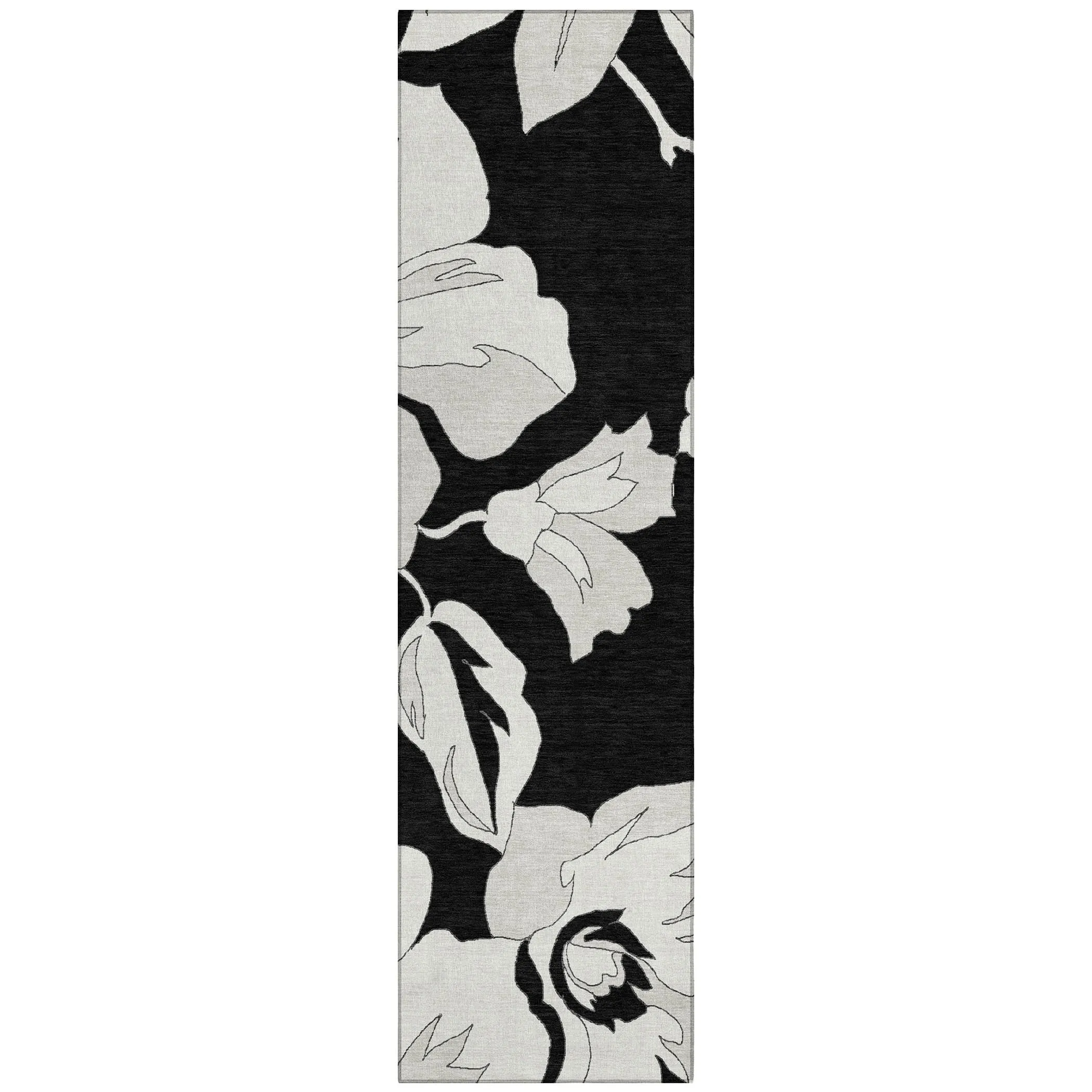 Machine Washable Indoor/ Outdoor Chantille Floral Rug