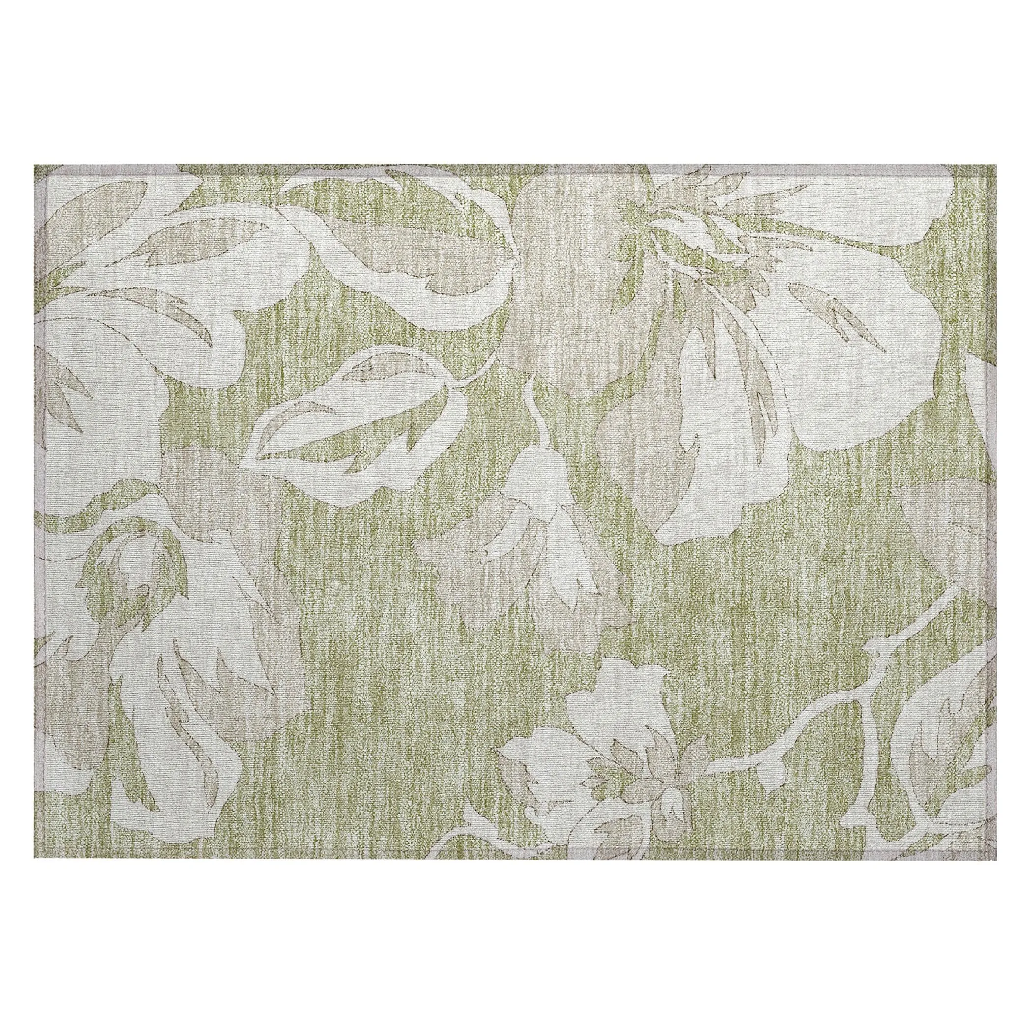 Machine Washable Indoor/ Outdoor Chantille Floral Rug