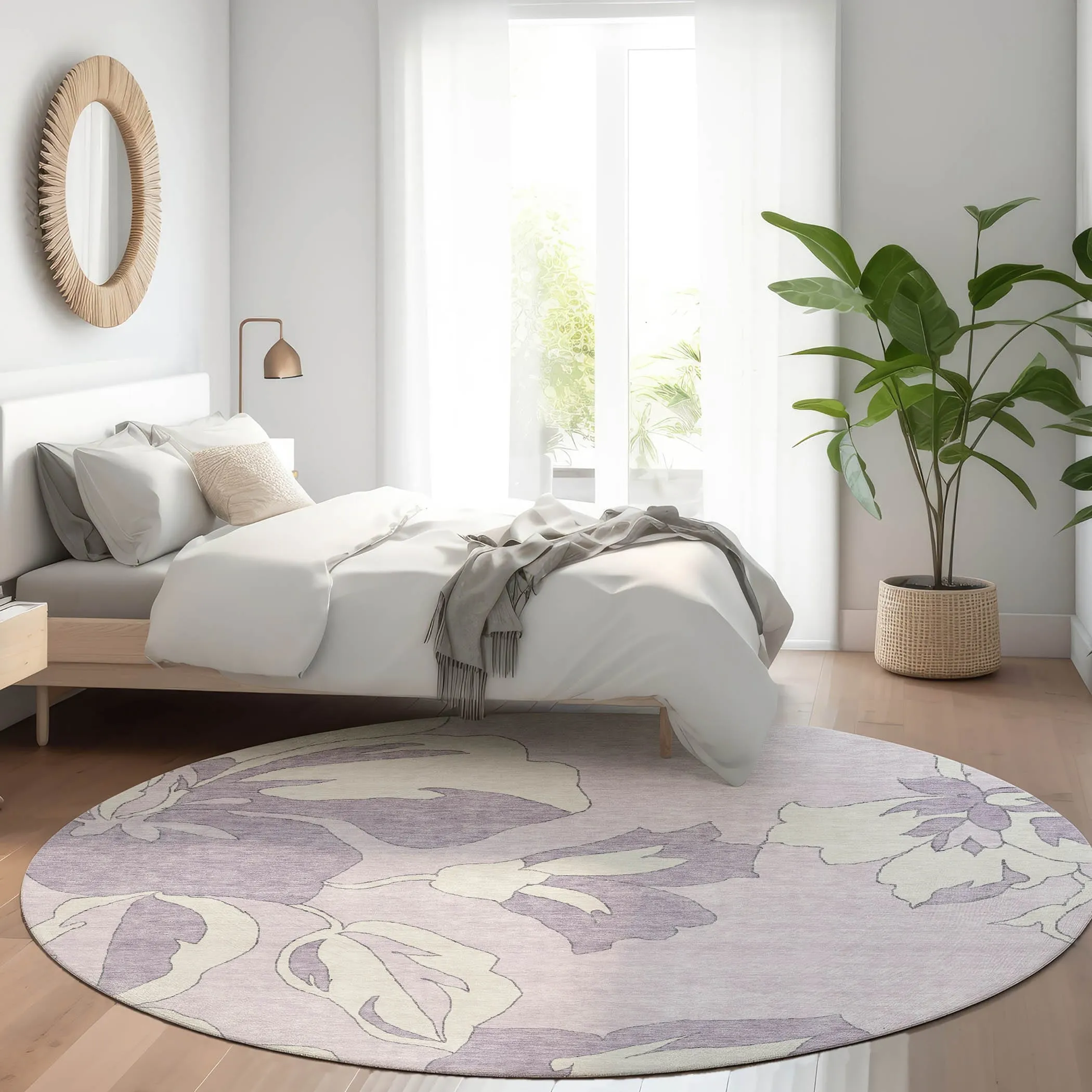 Machine Washable Indoor/ Outdoor Chantille Floral Rug