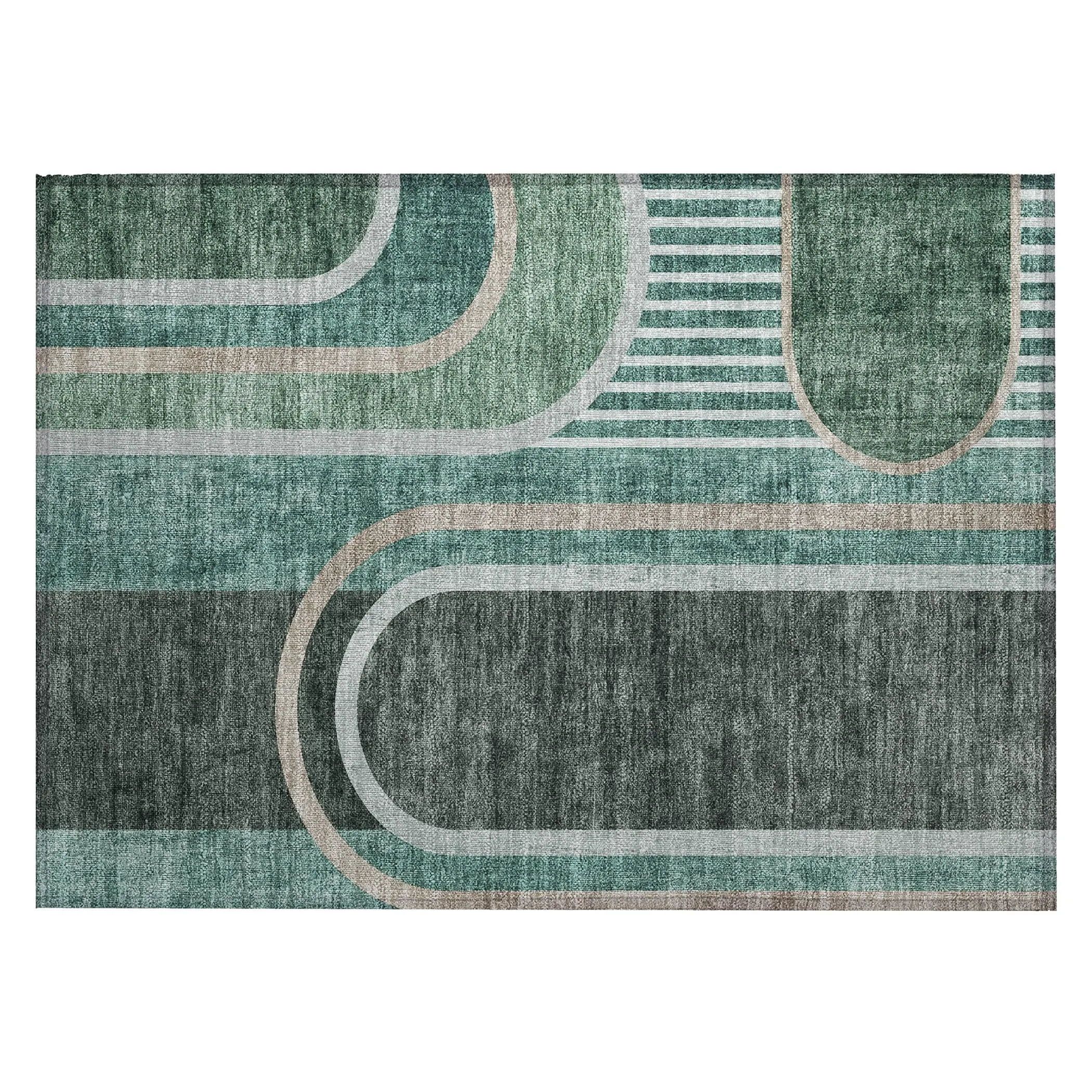 Machine Washable Indoor/ Outdoor Chantille Mid Century Modern Rug