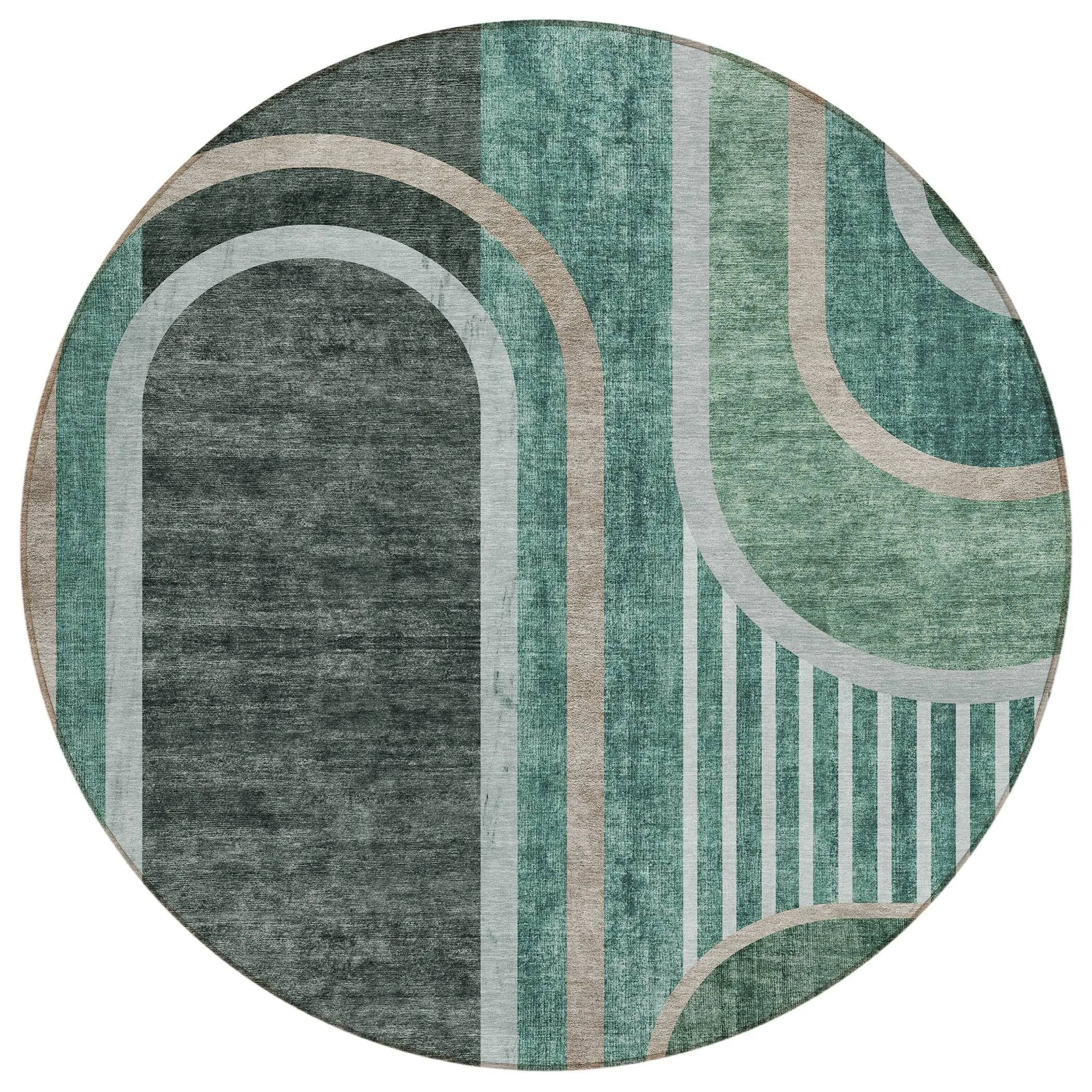 Machine Washable Indoor/ Outdoor Chantille Mid Century Modern Rug