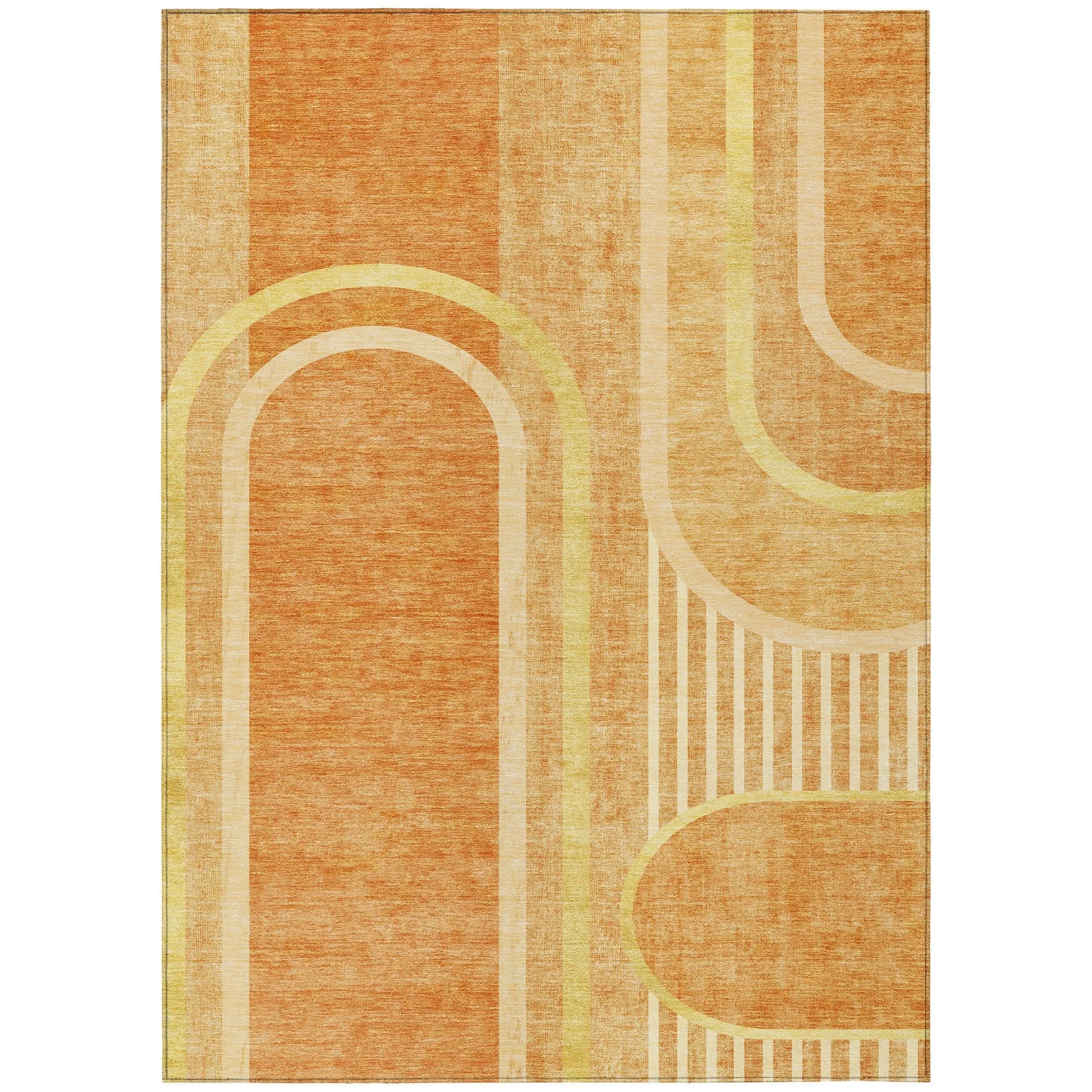 Machine Washable Indoor/ Outdoor Chantille Mid Century Modern Rug