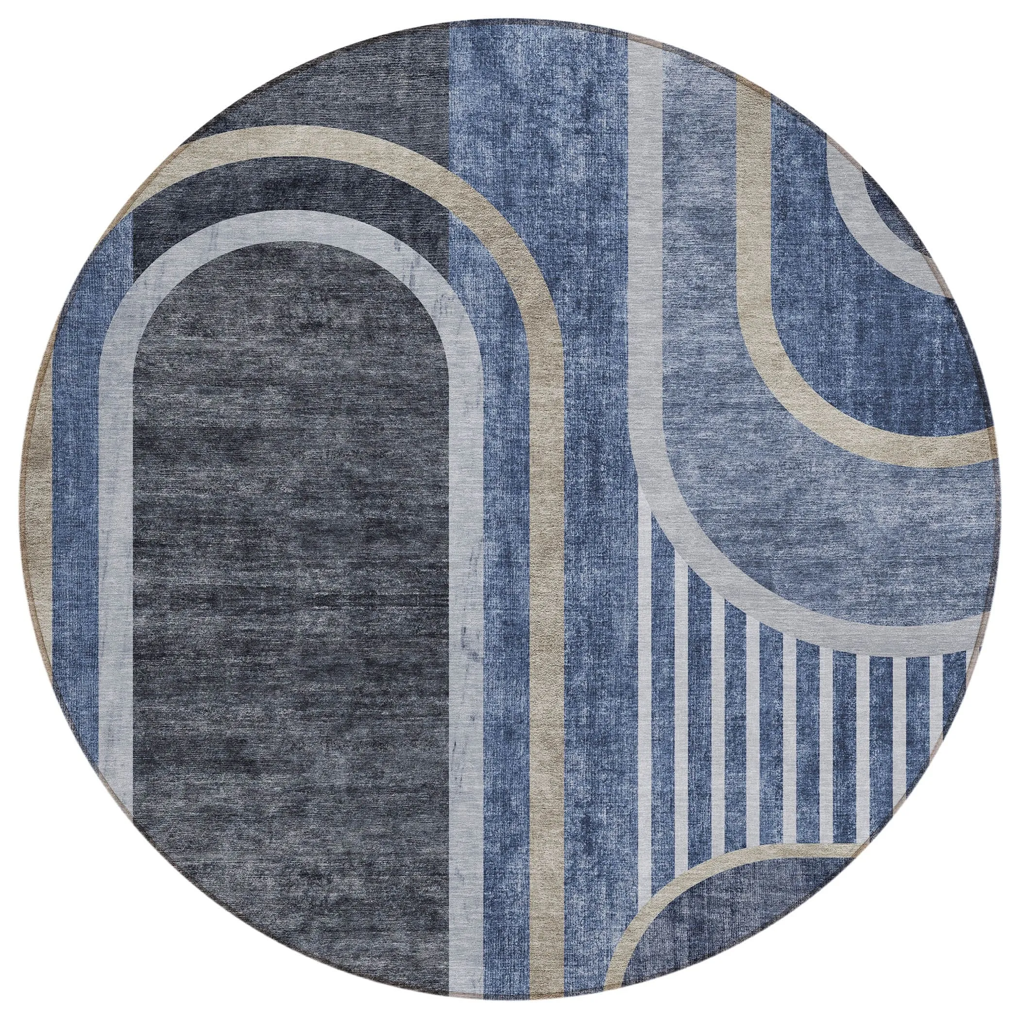 Machine Washable Indoor/ Outdoor Chantille Mid Century Modern Rug