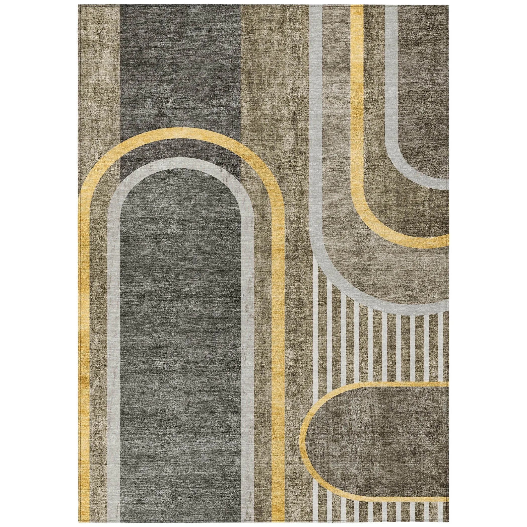 Machine Washable Indoor/ Outdoor Chantille Mid Century Modern Rug