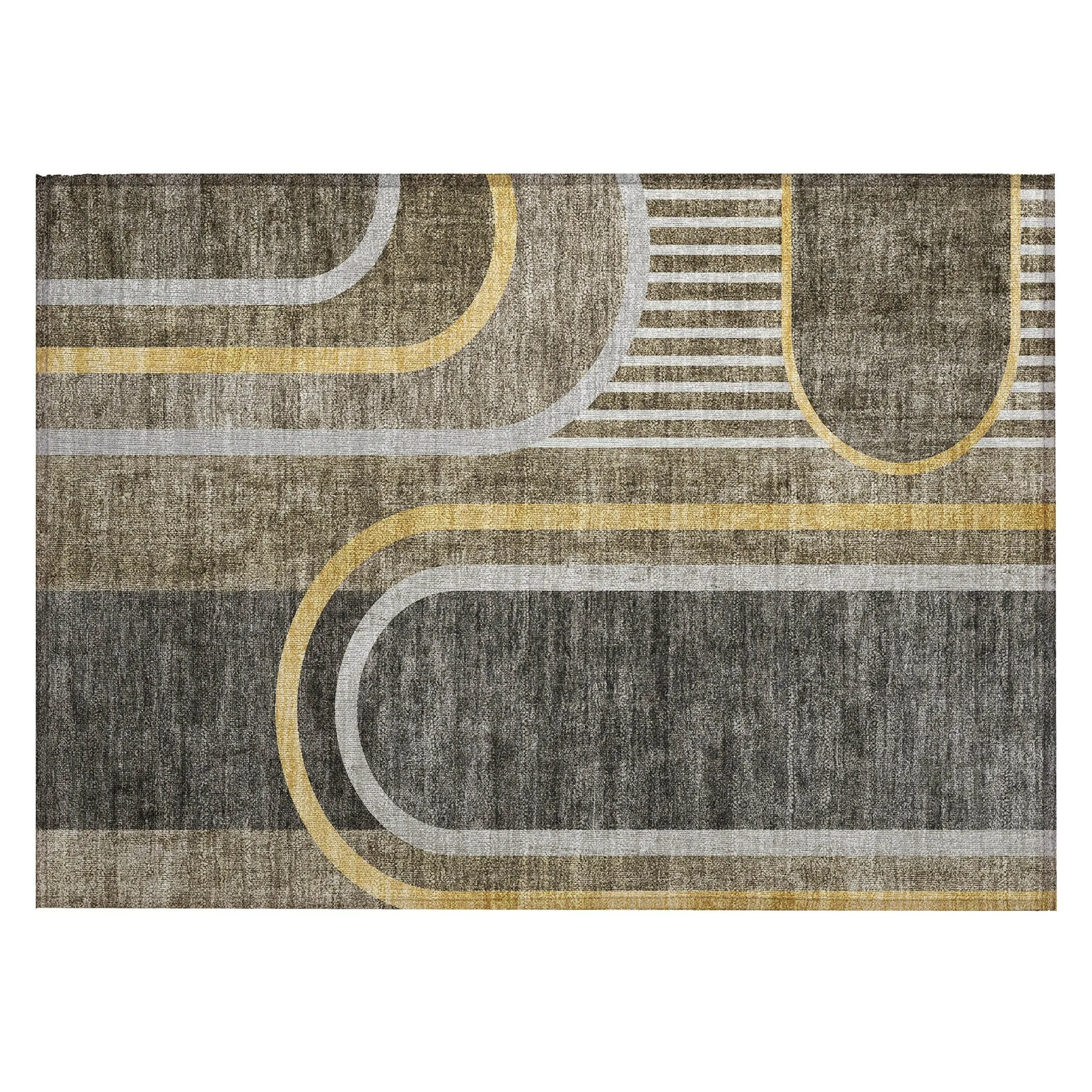 Machine Washable Indoor/ Outdoor Chantille Mid Century Modern Rug