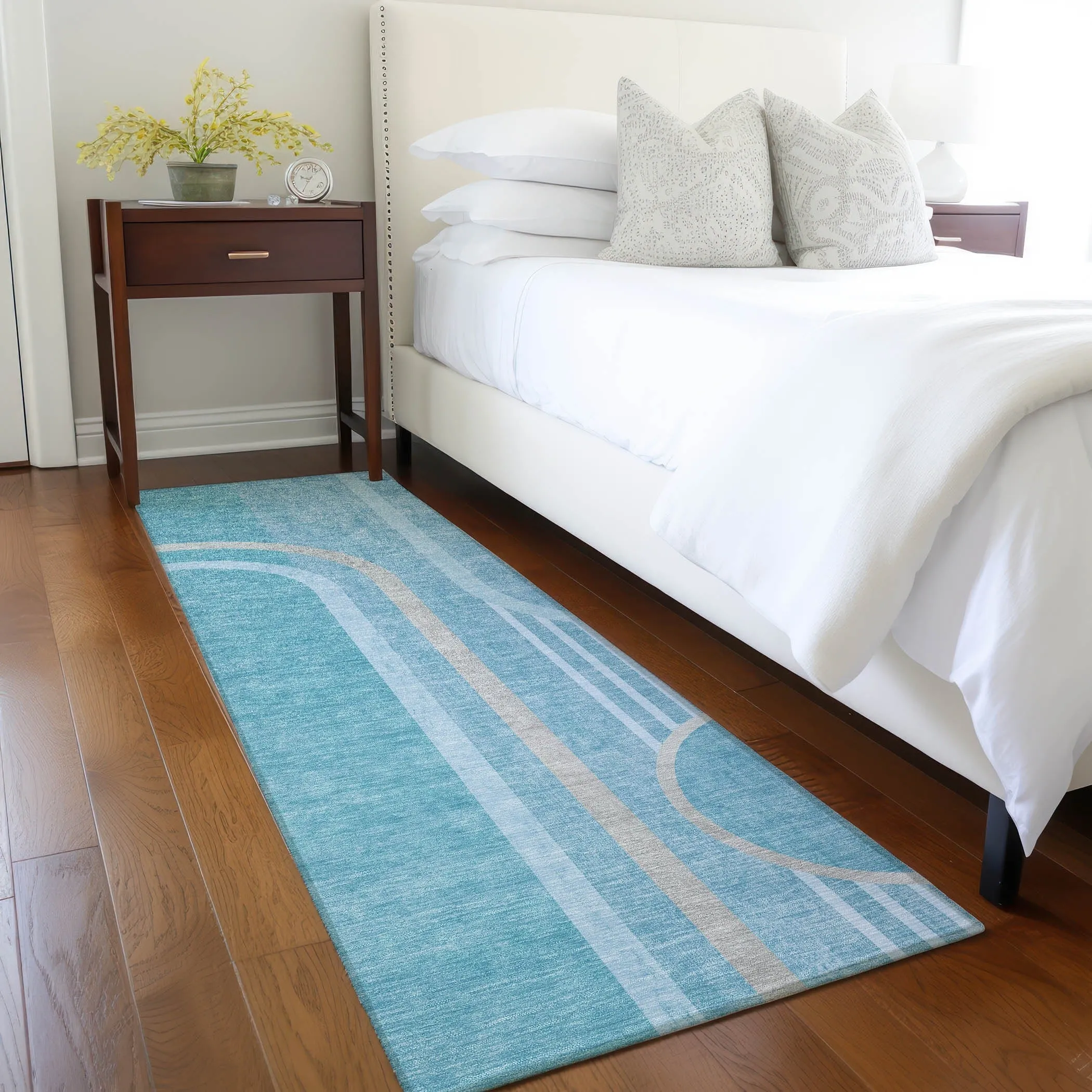 Machine Washable Indoor/ Outdoor Chantille Mid Century Modern Rug