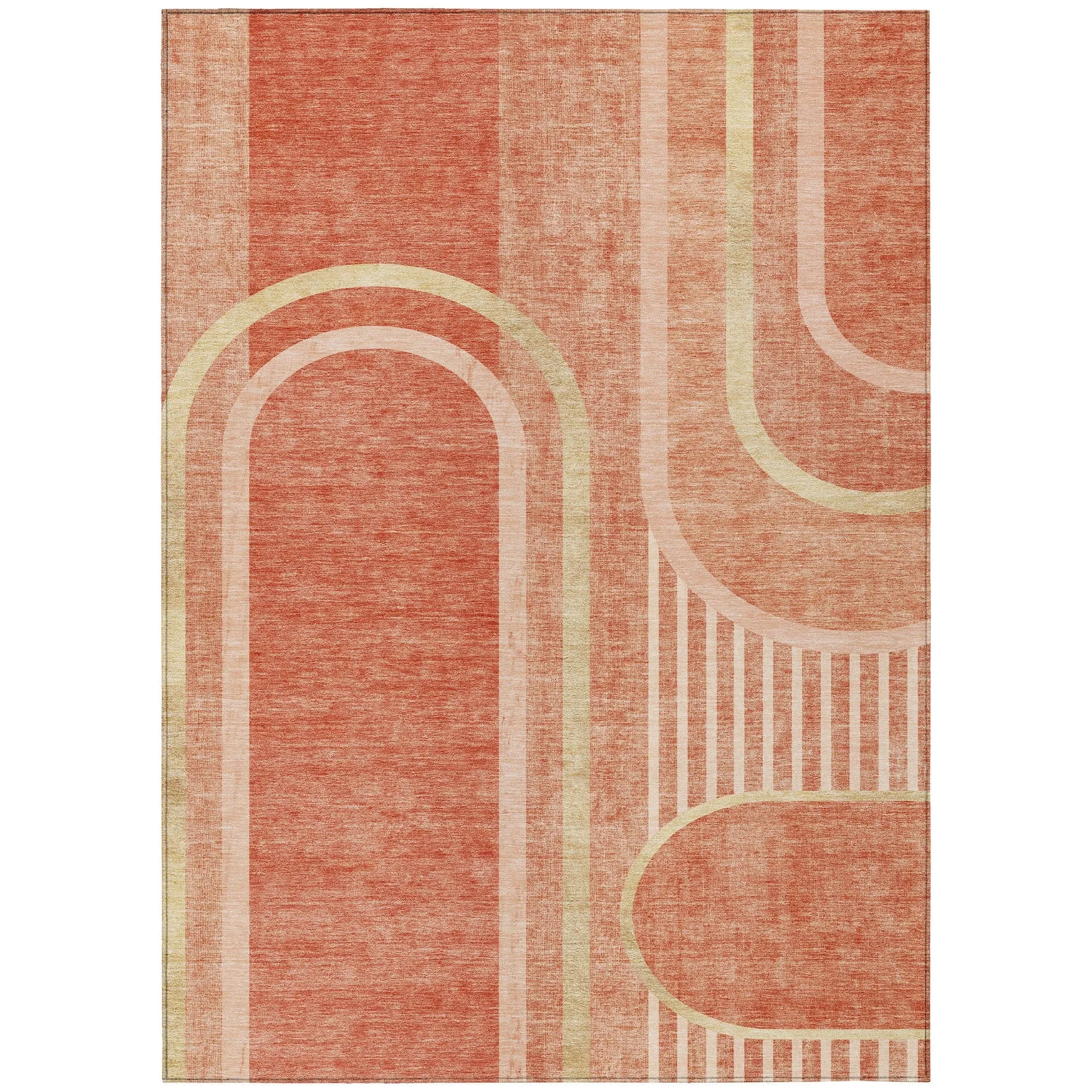 Machine Washable Indoor/ Outdoor Chantille Mid Century Modern Rug