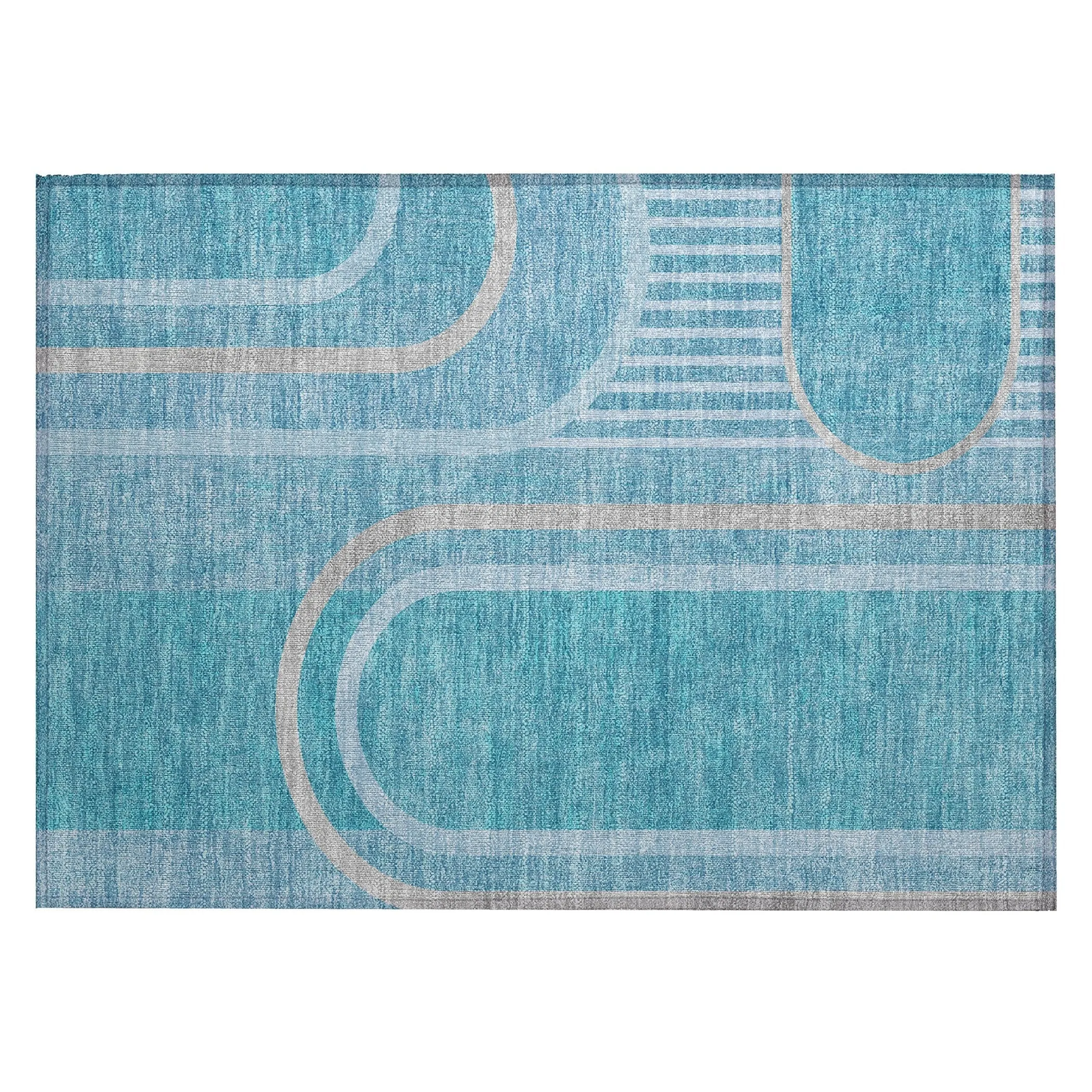 Machine Washable Indoor/ Outdoor Chantille Mid Century Modern Rug