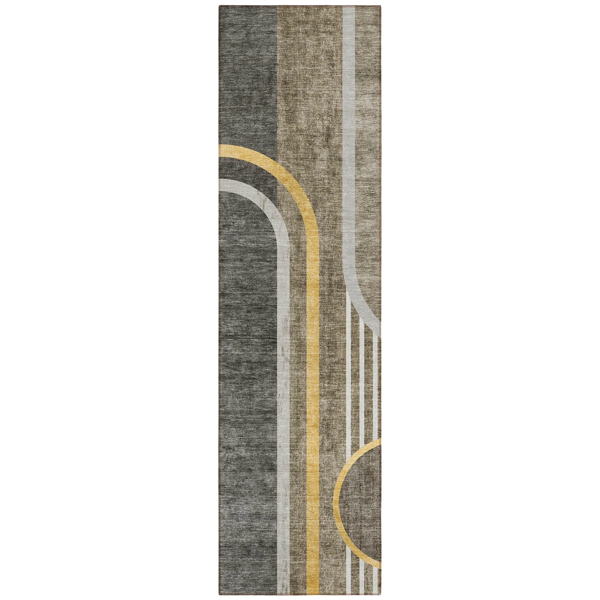 Machine Washable Indoor/ Outdoor Chantille Mid Century Modern Rug