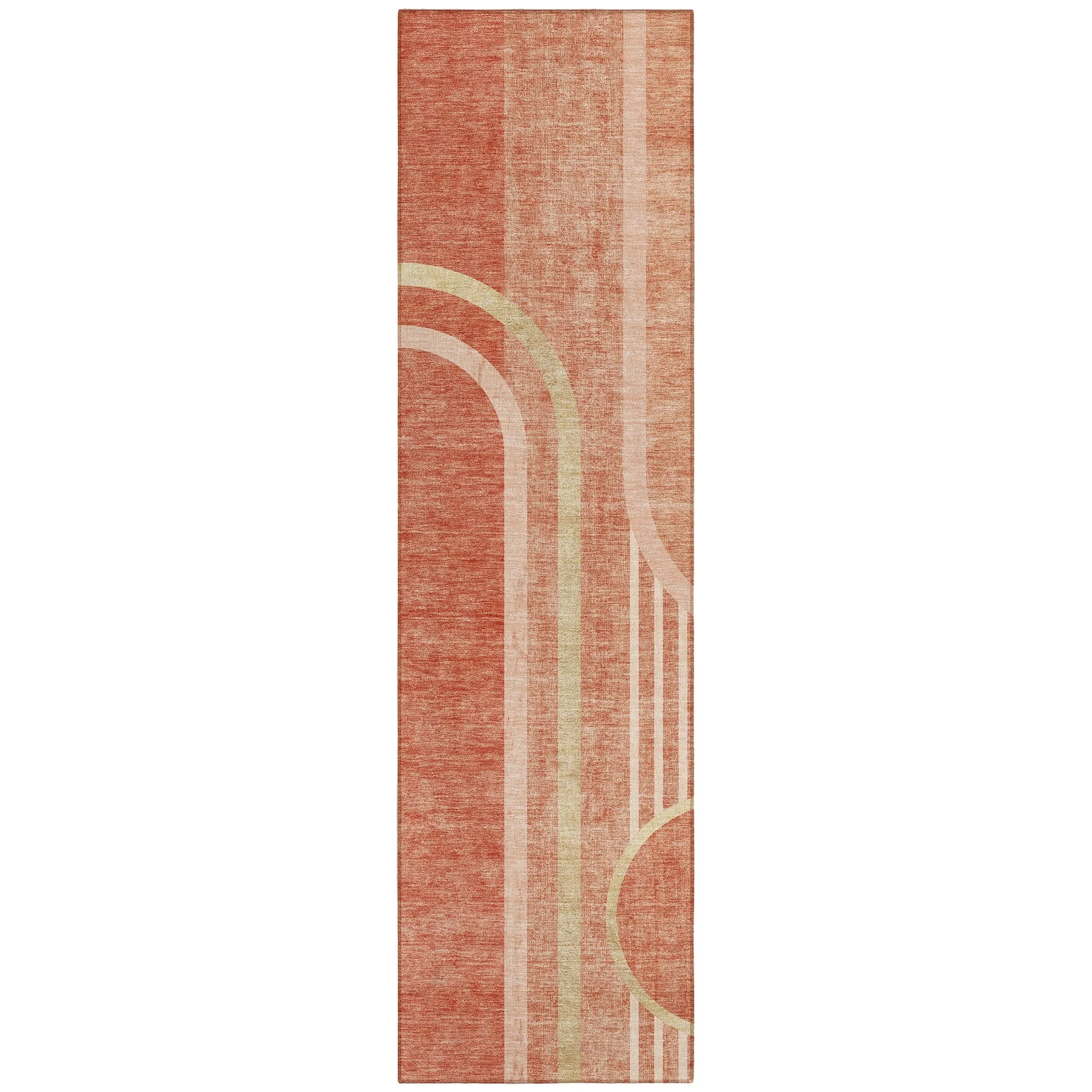 Machine Washable Indoor/ Outdoor Chantille Mid Century Modern Rug