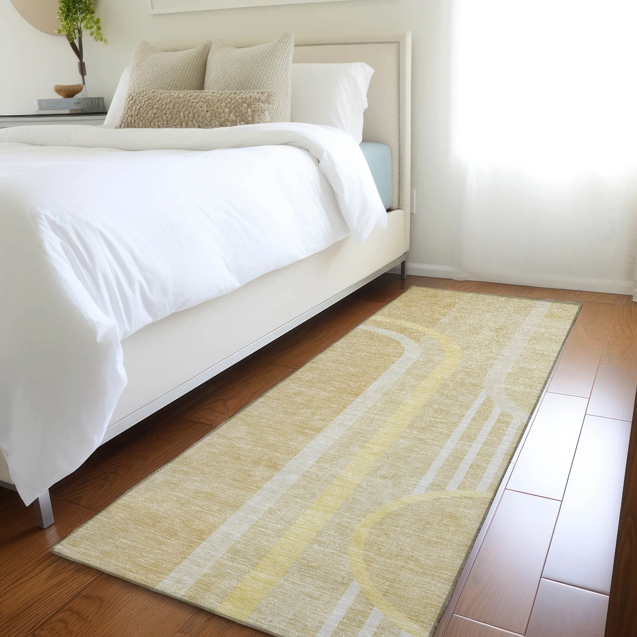 Machine Washable Indoor/ Outdoor Chantille Mid Century Modern Rug