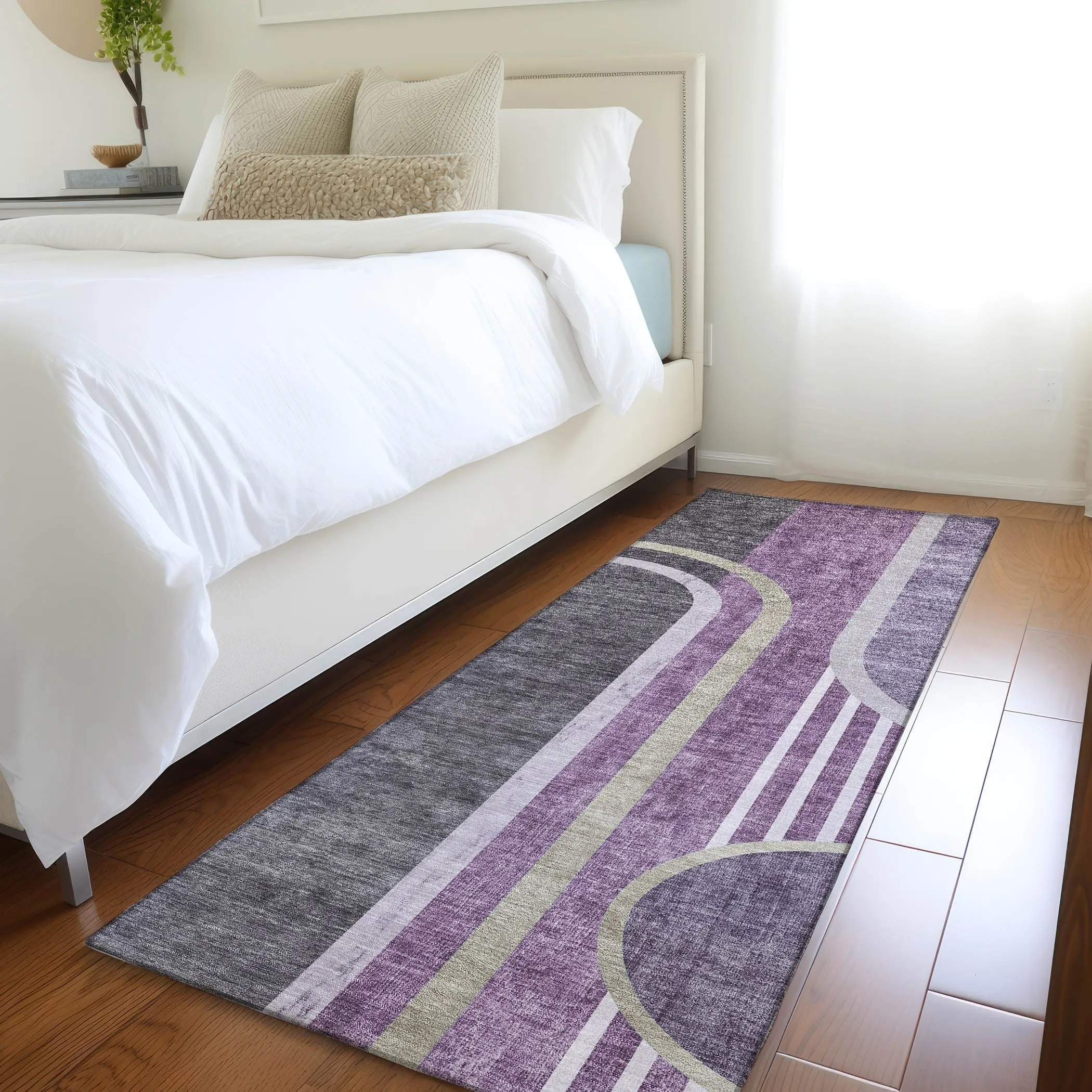 Machine Washable Indoor/ Outdoor Chantille Mid Century Modern Rug