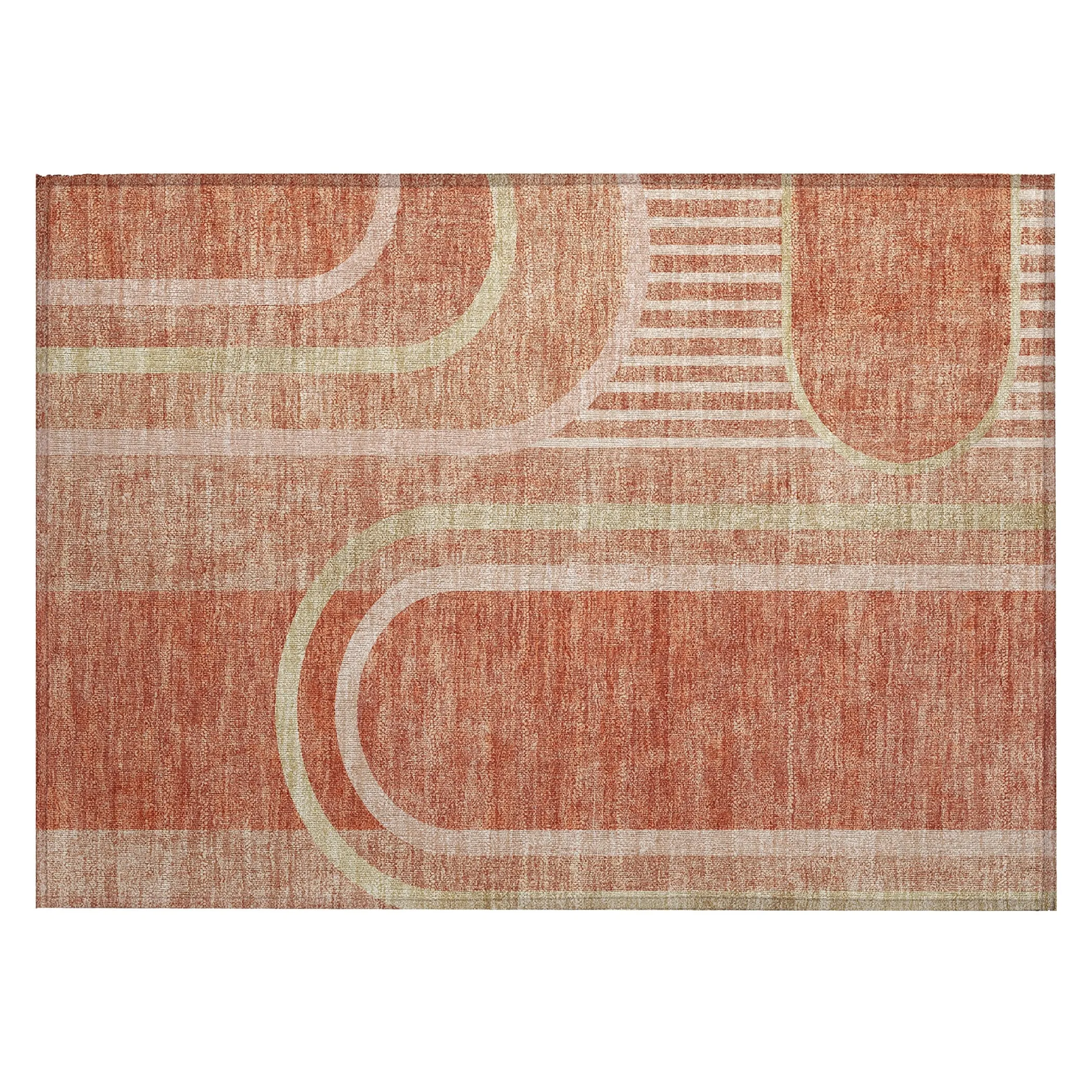 Machine Washable Indoor/ Outdoor Chantille Mid Century Modern Rug