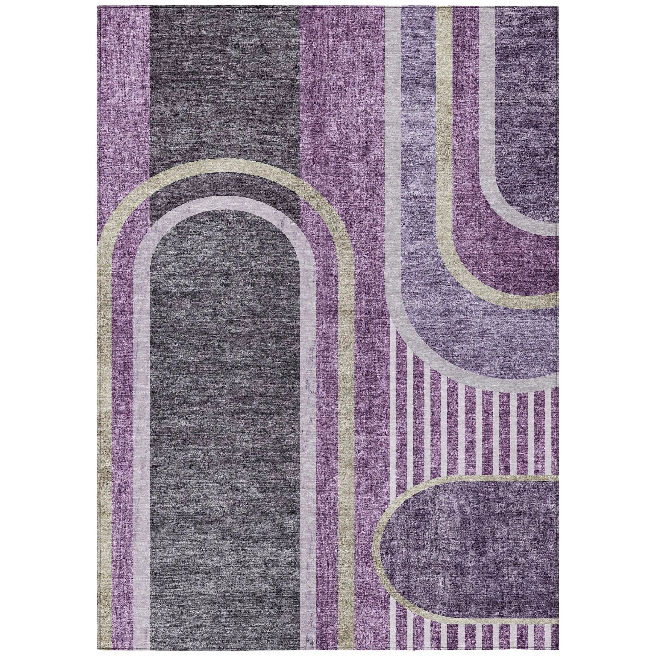 Machine Washable Indoor/ Outdoor Chantille Mid Century Modern Rug