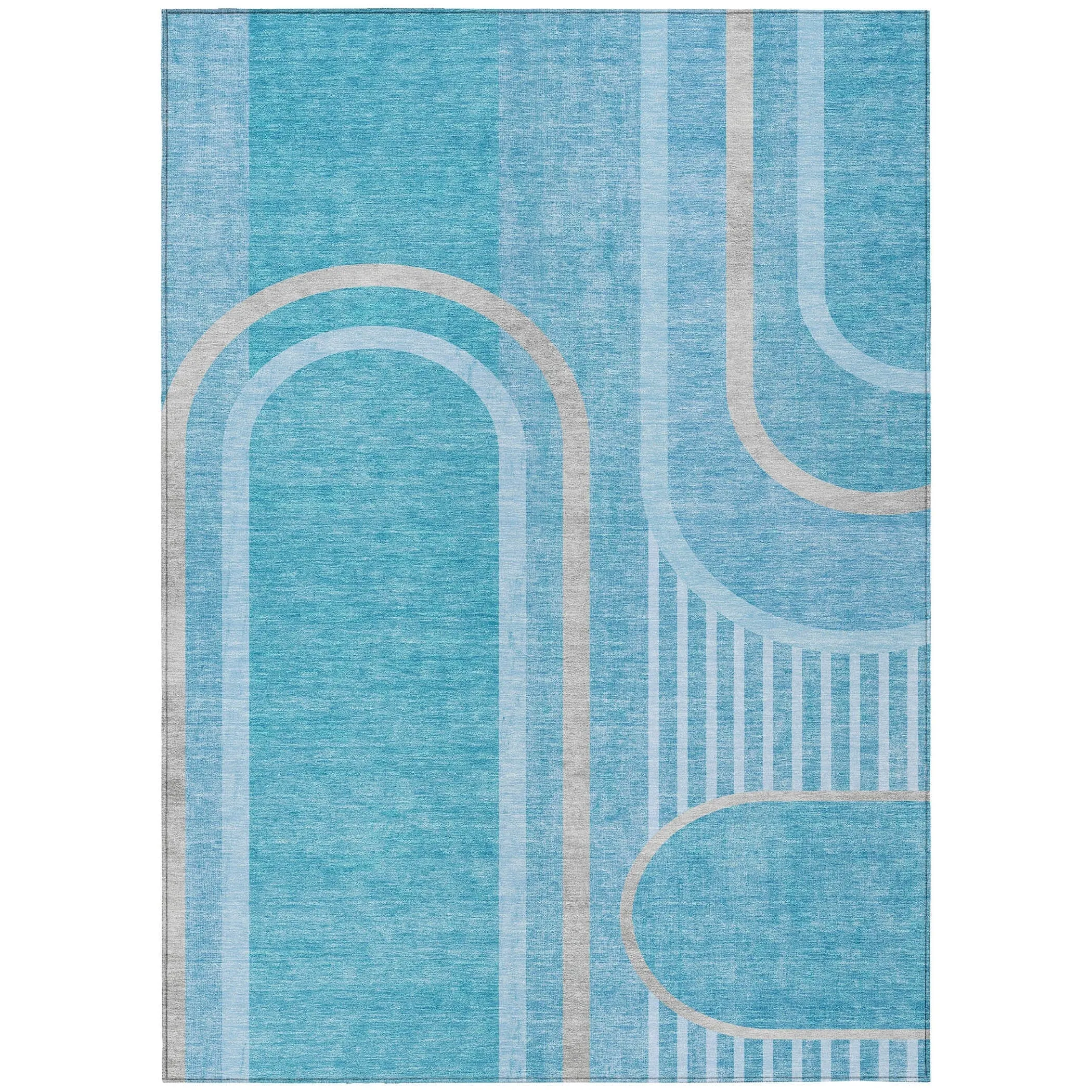 Machine Washable Indoor/ Outdoor Chantille Mid Century Modern Rug