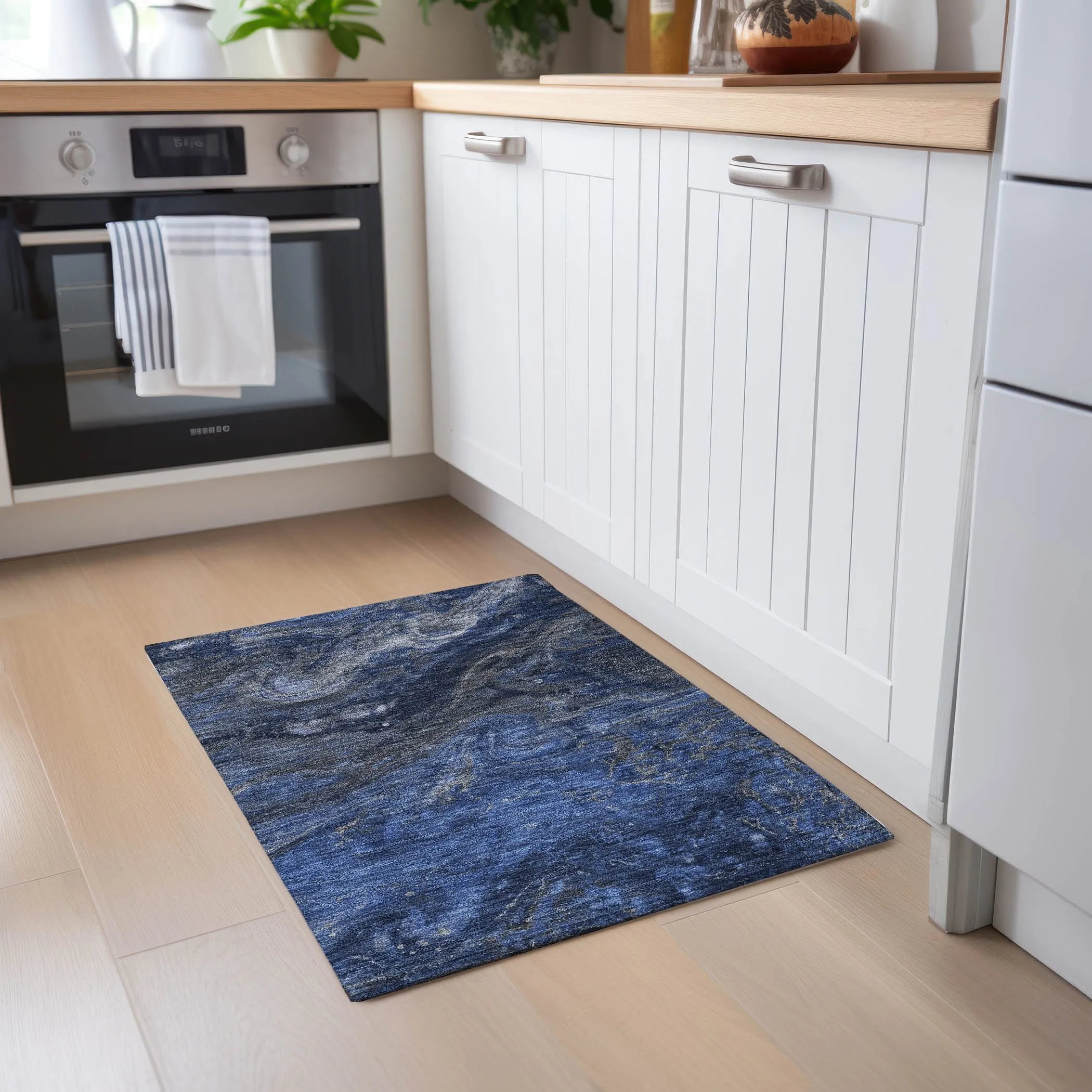 Machine Washable Indoor/ Outdoor Chantille Modern Abstract Rug