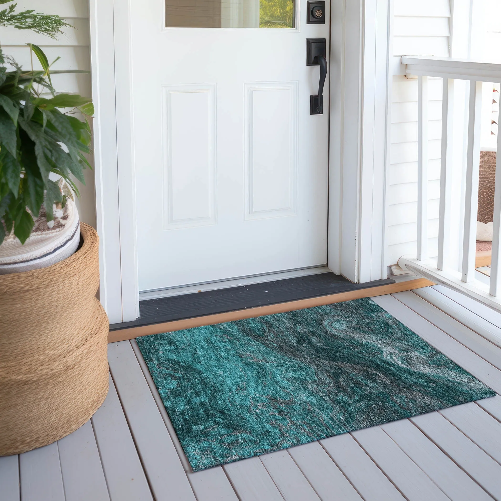 Machine Washable Indoor/ Outdoor Chantille Modern Abstract Rug