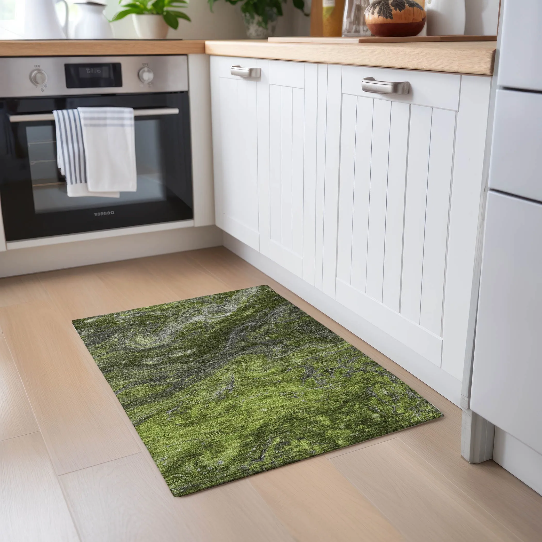 Machine Washable Indoor/ Outdoor Chantille Modern Abstract Rug