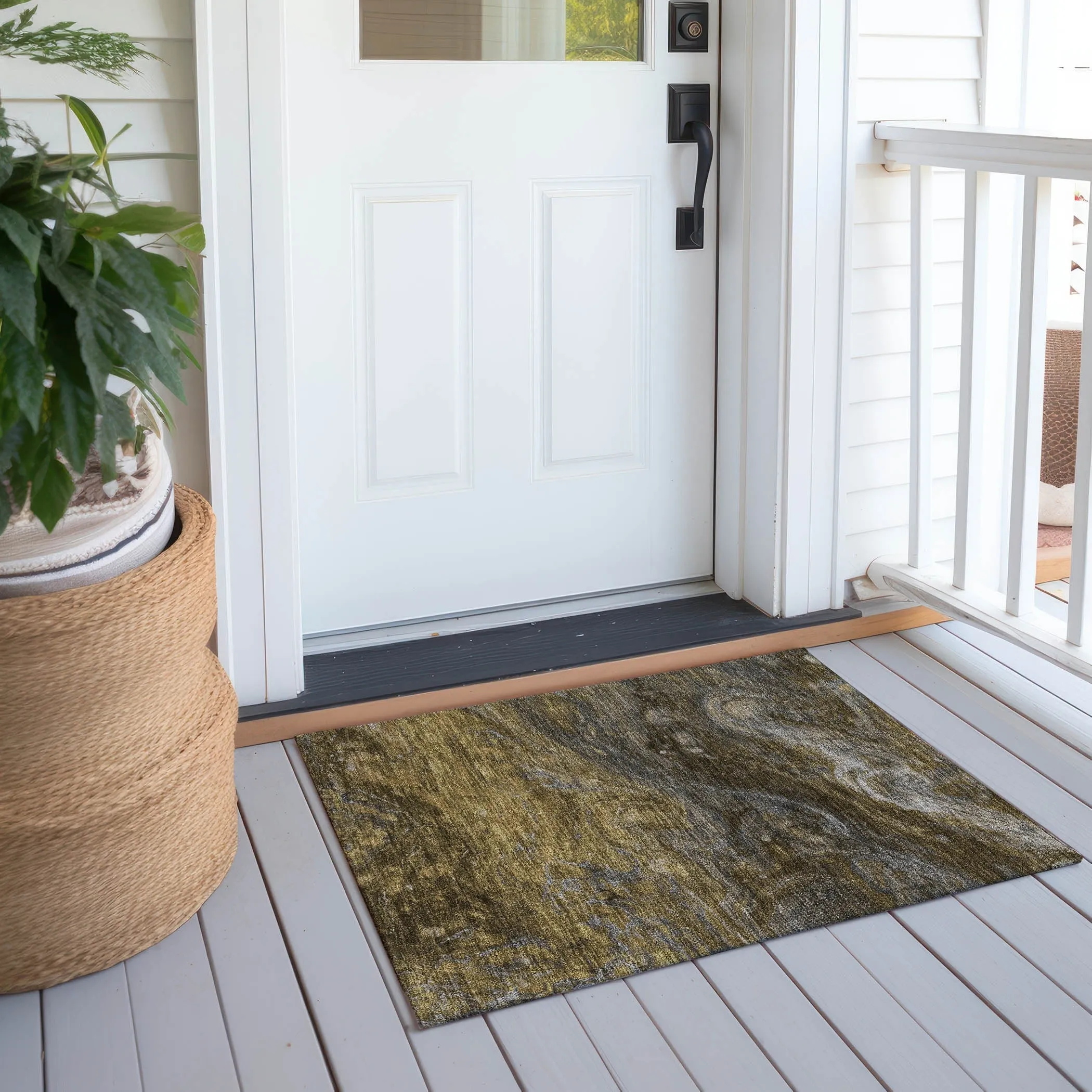 Machine Washable Indoor/ Outdoor Chantille Modern Abstract Rug