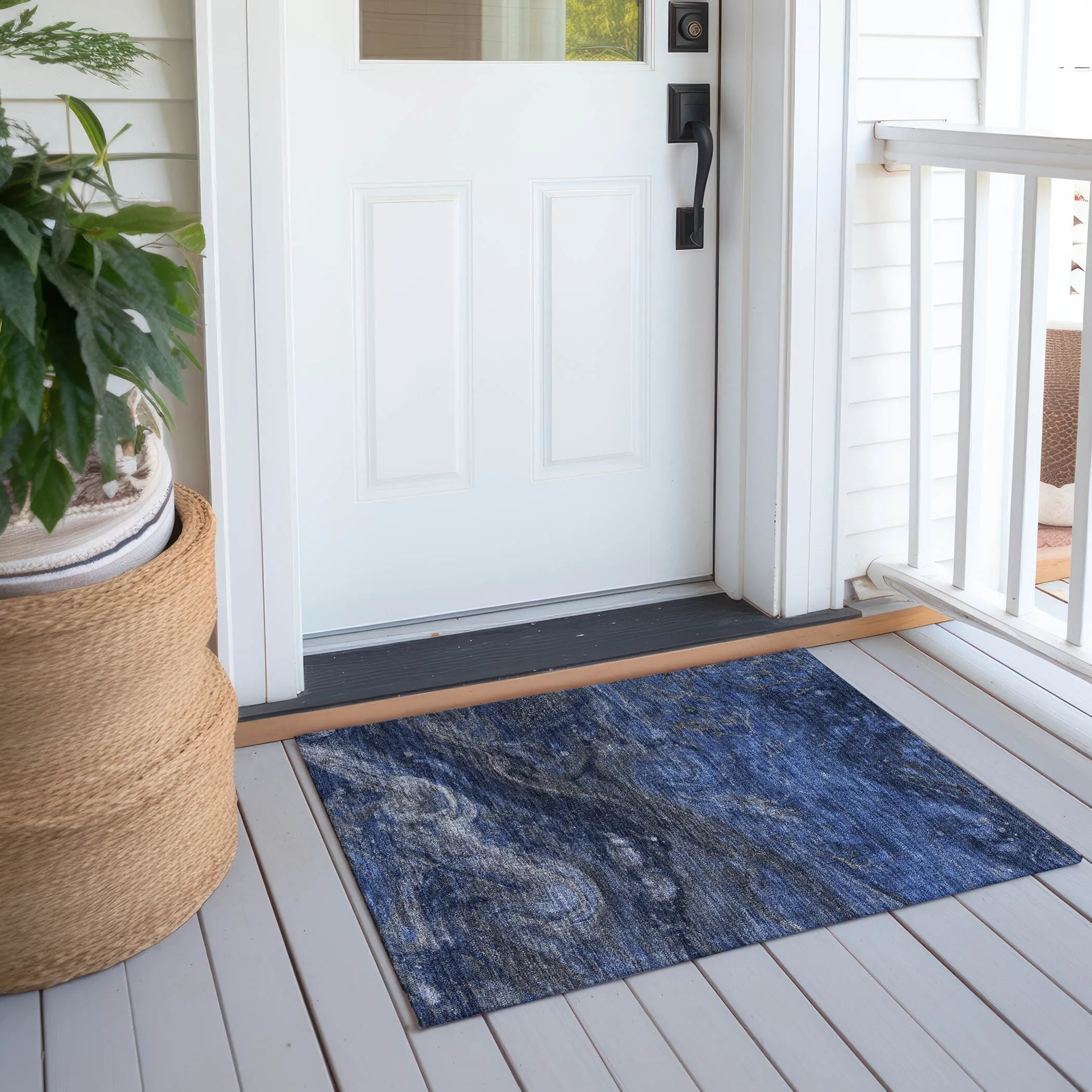 Machine Washable Indoor/ Outdoor Chantille Modern Abstract Rug