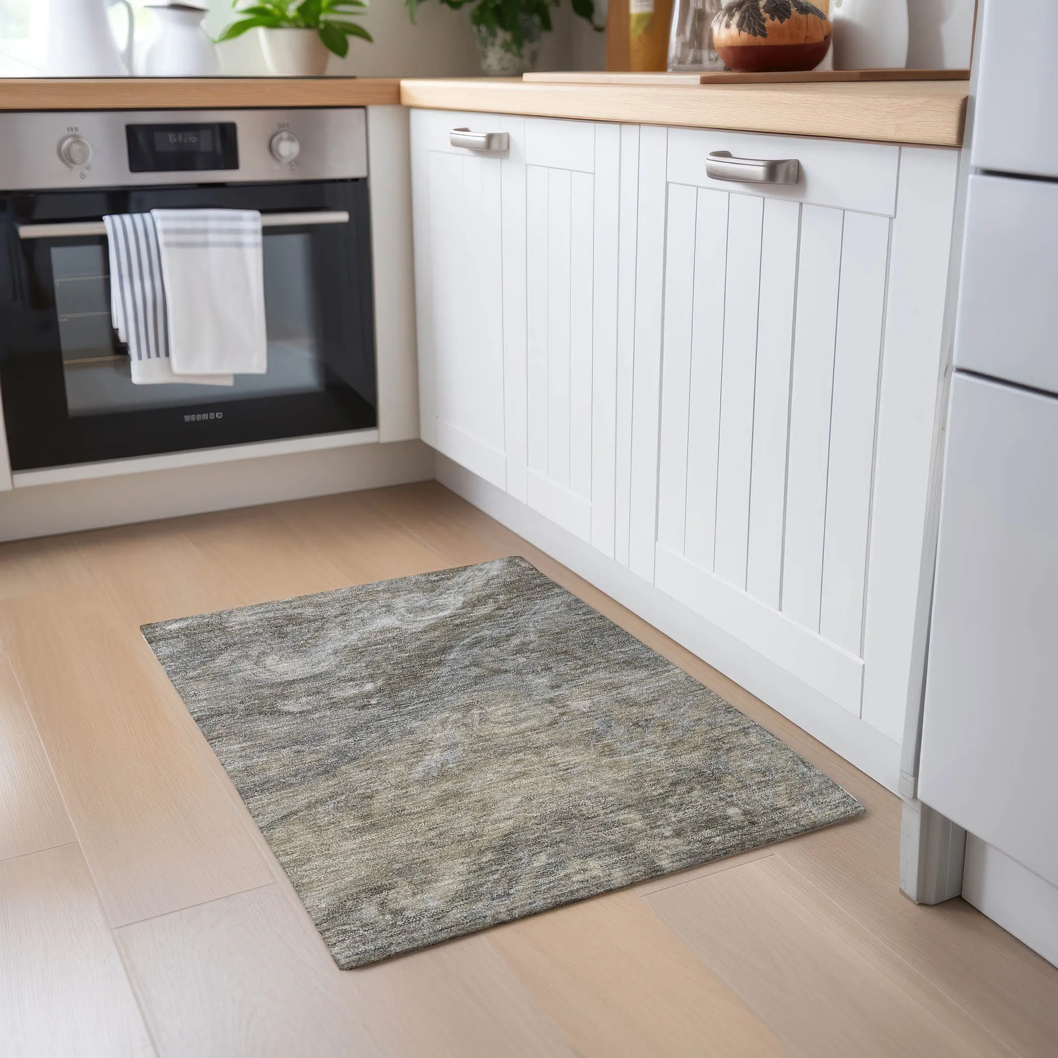 Machine Washable Indoor/ Outdoor Chantille Modern Abstract Rug