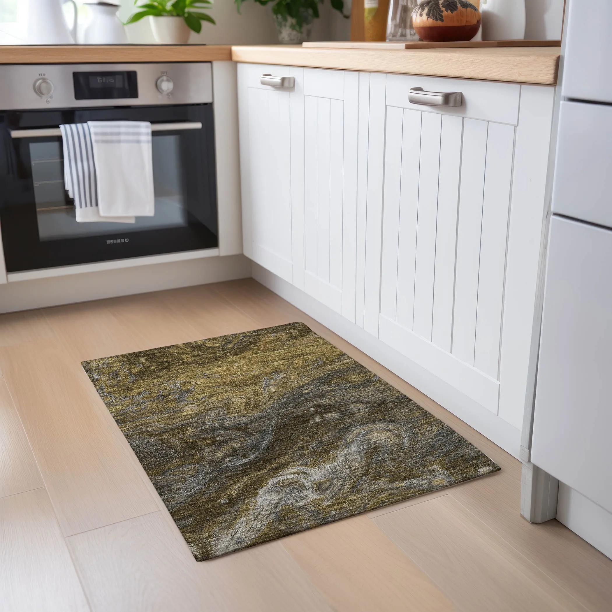 Machine Washable Indoor/ Outdoor Chantille Modern Abstract Rug