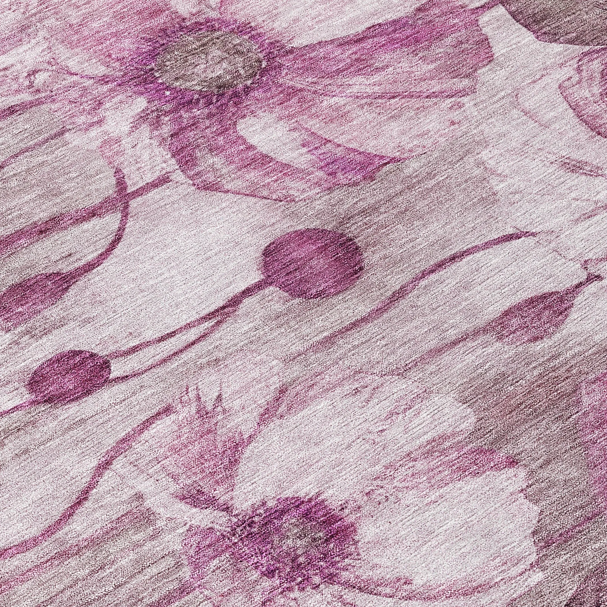 Machine Washable Indoor/ Outdoor Chantille Modern Floral Rug