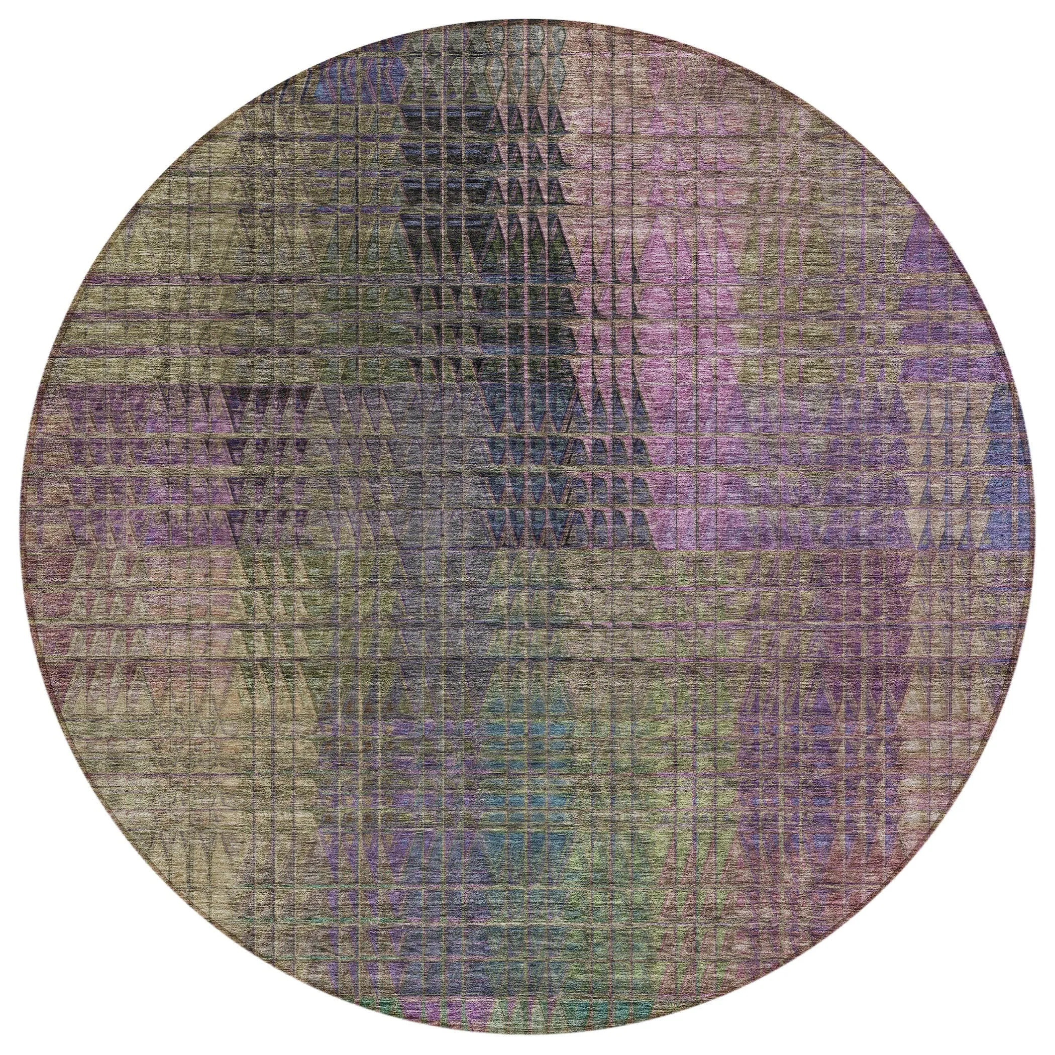 Machine Washable Indoor/ Outdoor Chantille Modern Kaleidoscope Rug