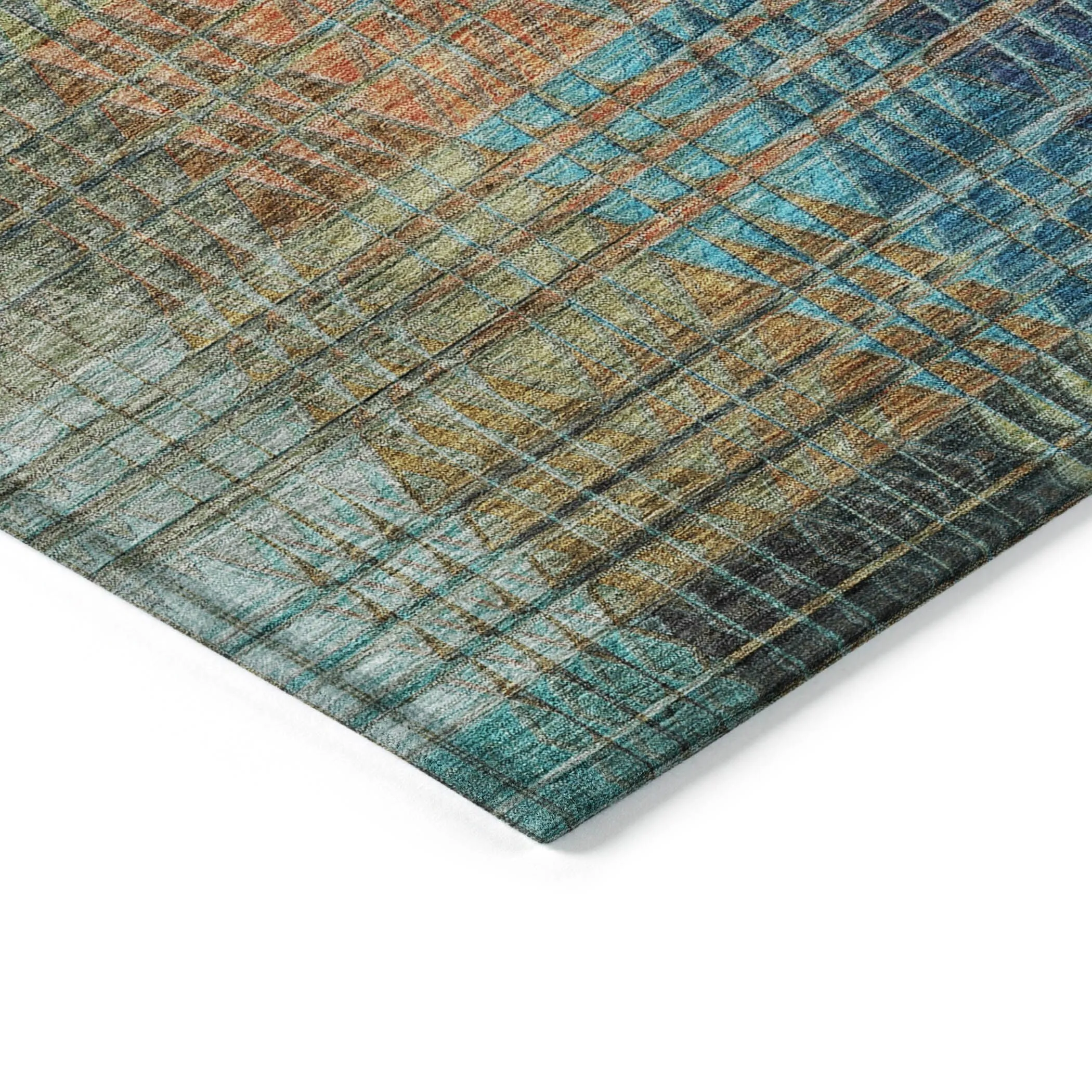 Machine Washable Indoor/ Outdoor Chantille Modern Kaleidoscope Rug