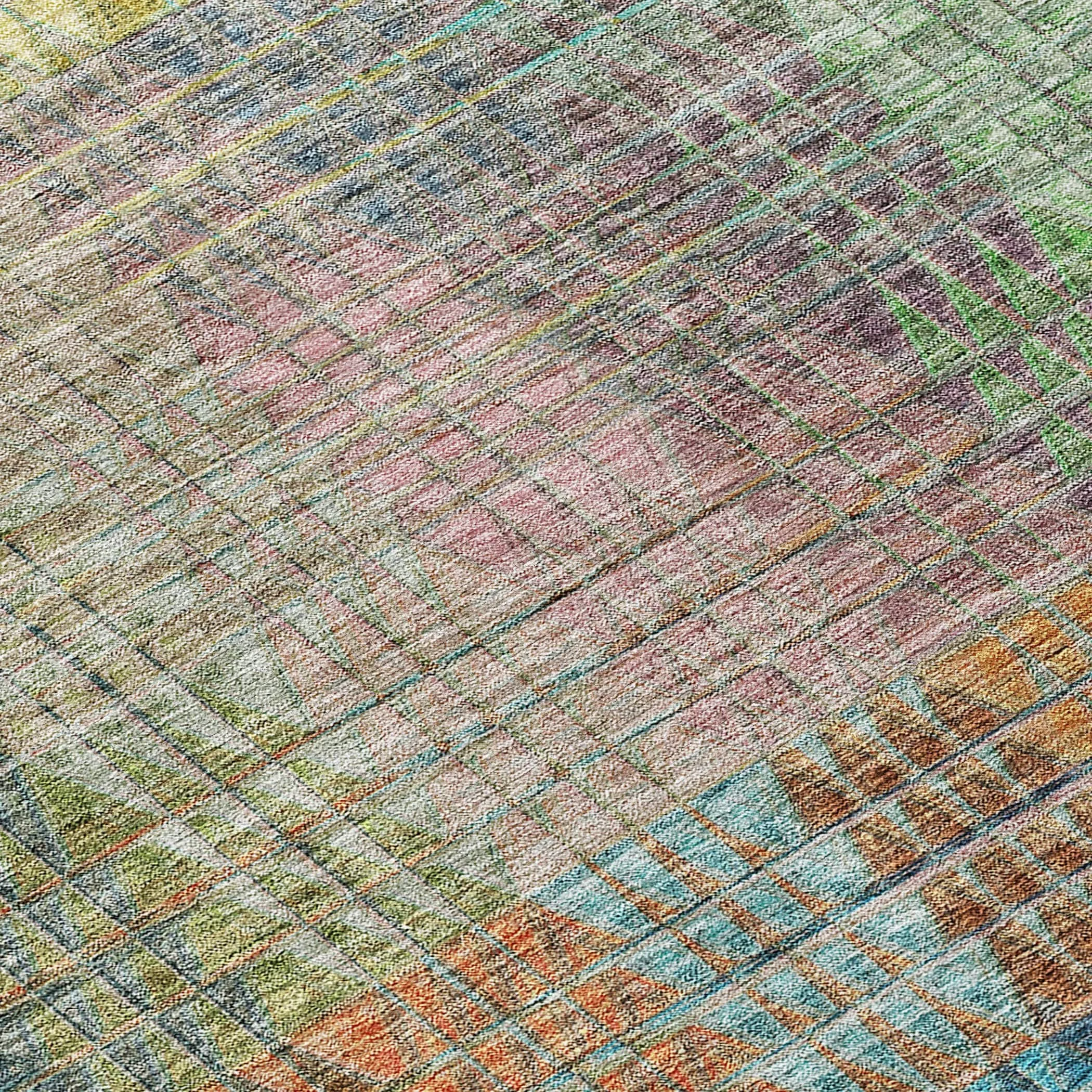 Machine Washable Indoor/ Outdoor Chantille Modern Kaleidoscope Rug