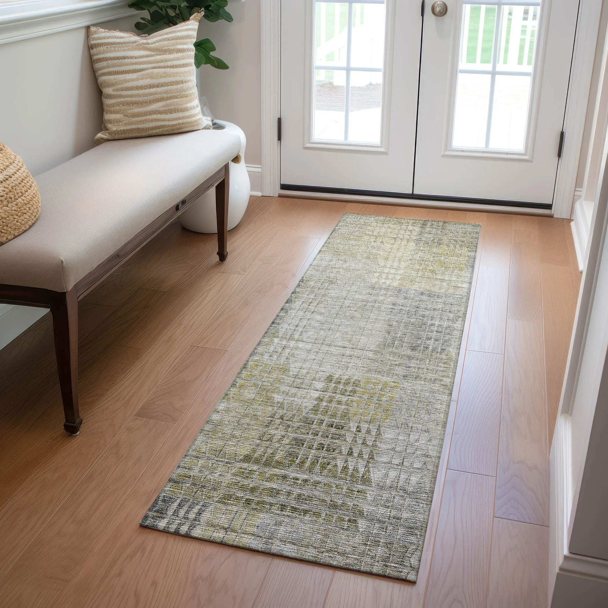 Machine Washable Indoor/ Outdoor Chantille Modern Kaleidoscope Rug