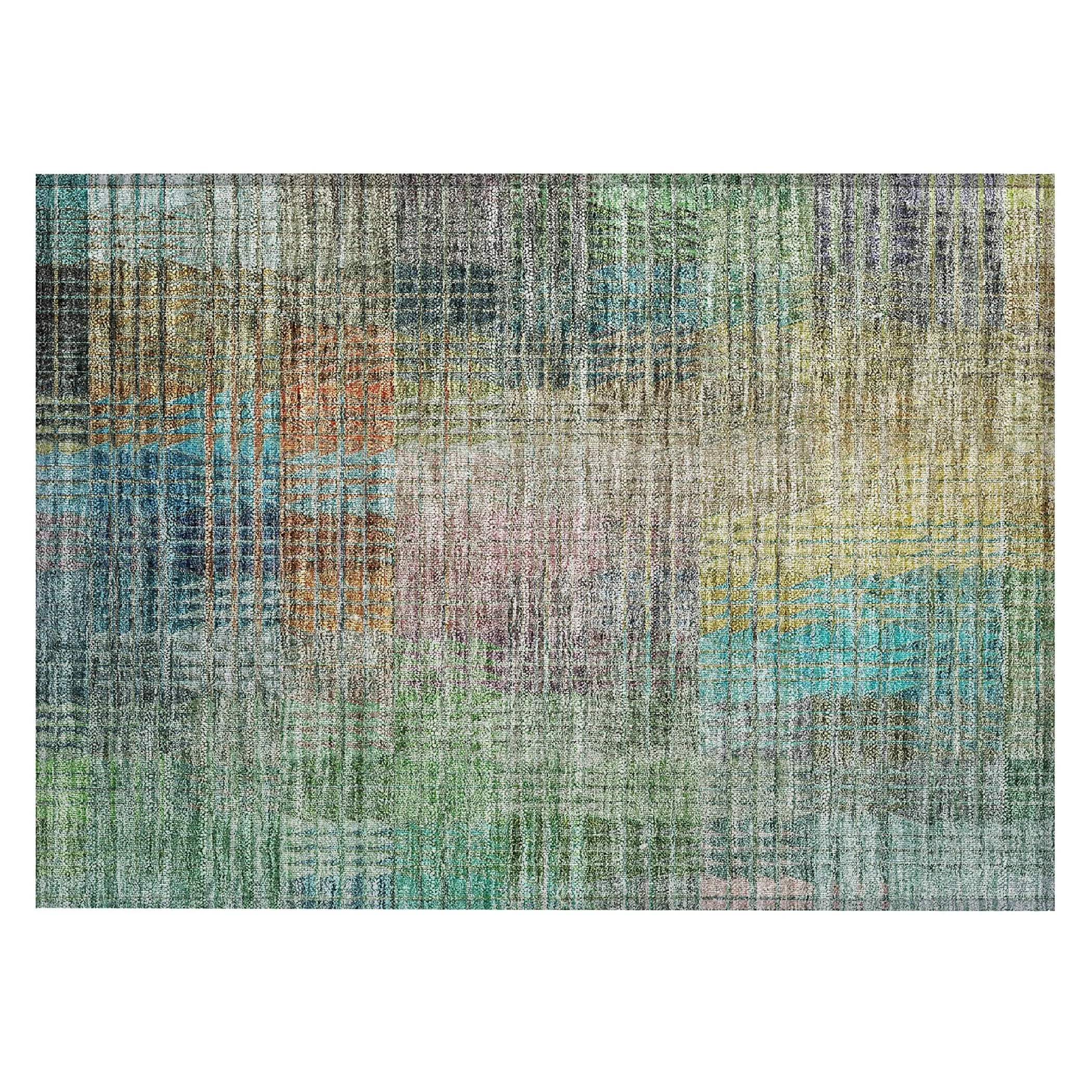 Machine Washable Indoor/ Outdoor Chantille Modern Kaleidoscope Rug