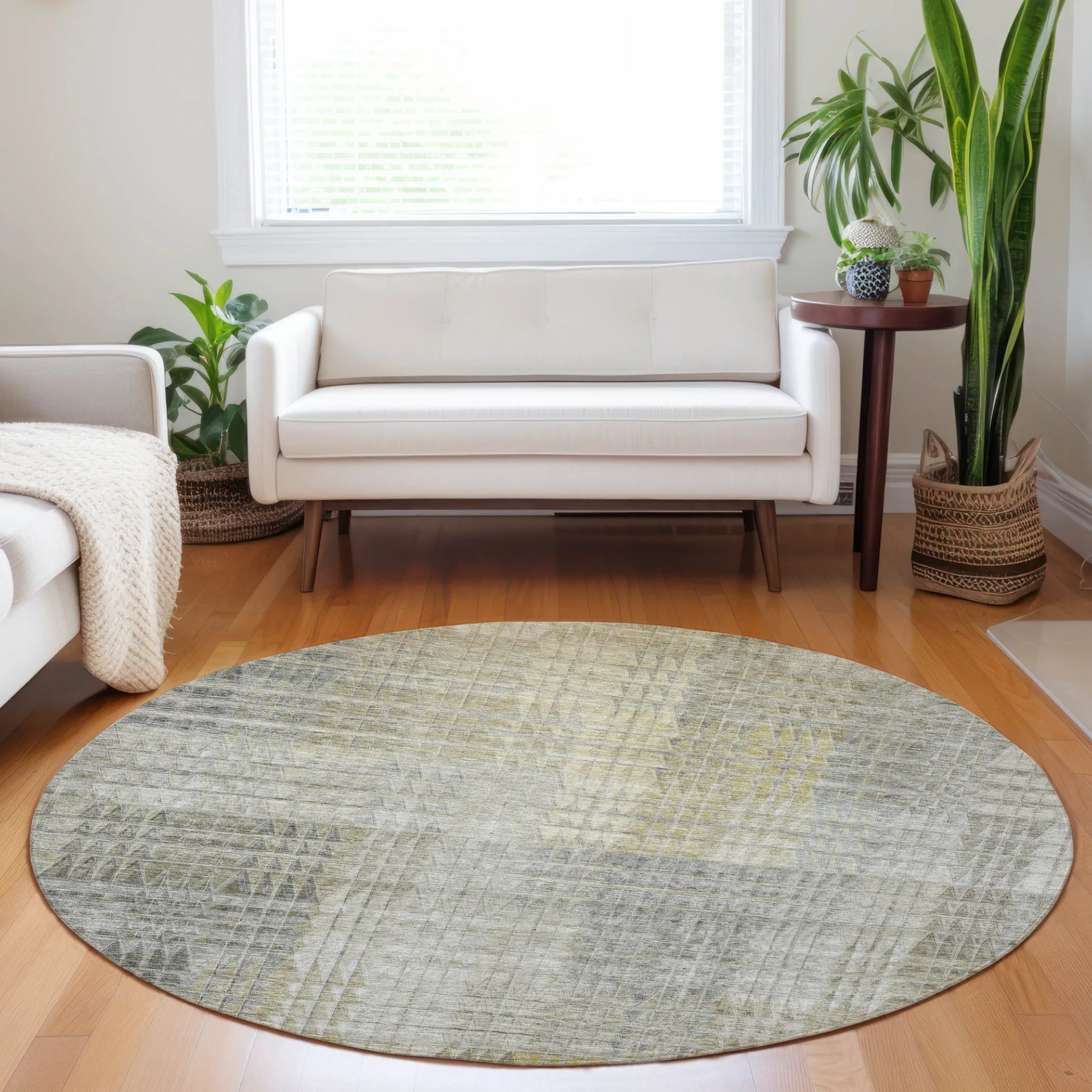 Machine Washable Indoor/ Outdoor Chantille Modern Kaleidoscope Rug