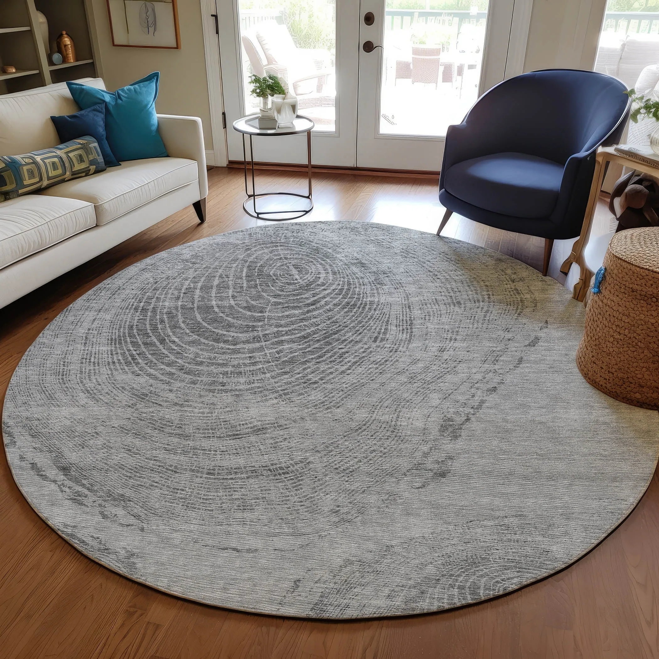Machine Washable Indoor/ Outdoor Chantille Modern Tree Rug