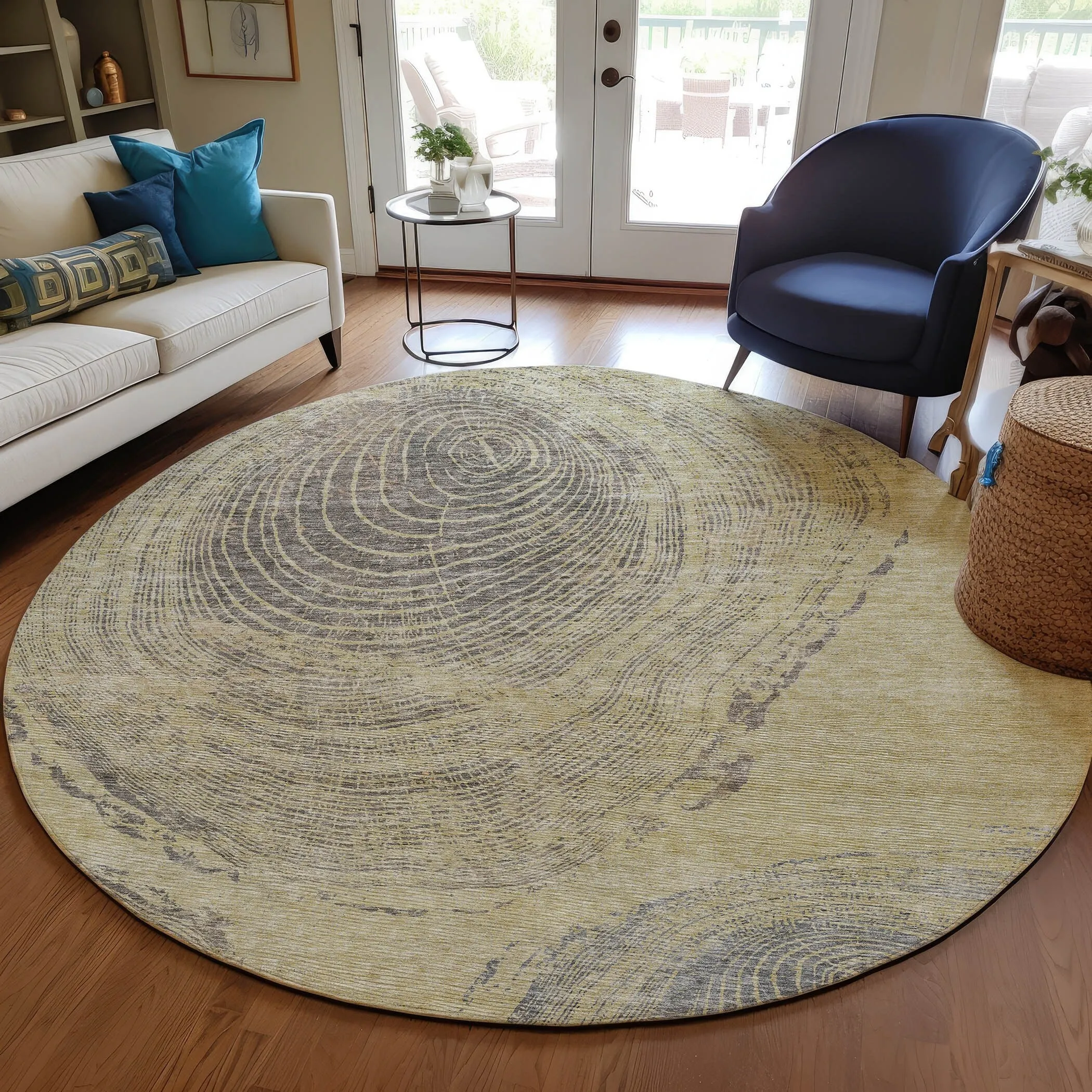 Machine Washable Indoor/ Outdoor Chantille Modern Tree Rug