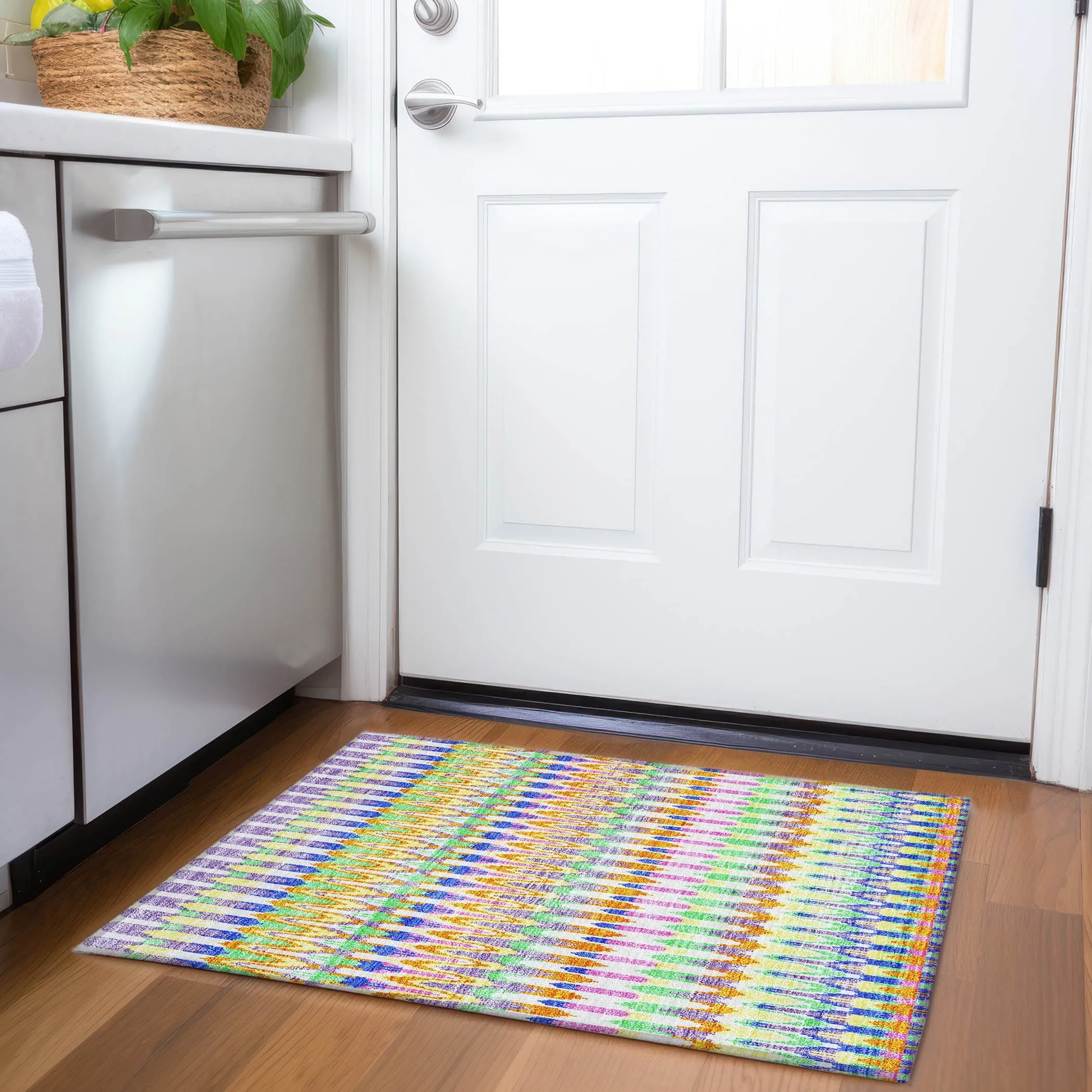 Machine Washable Indoor/ Outdoor Chantille Moroccan Boho Rug