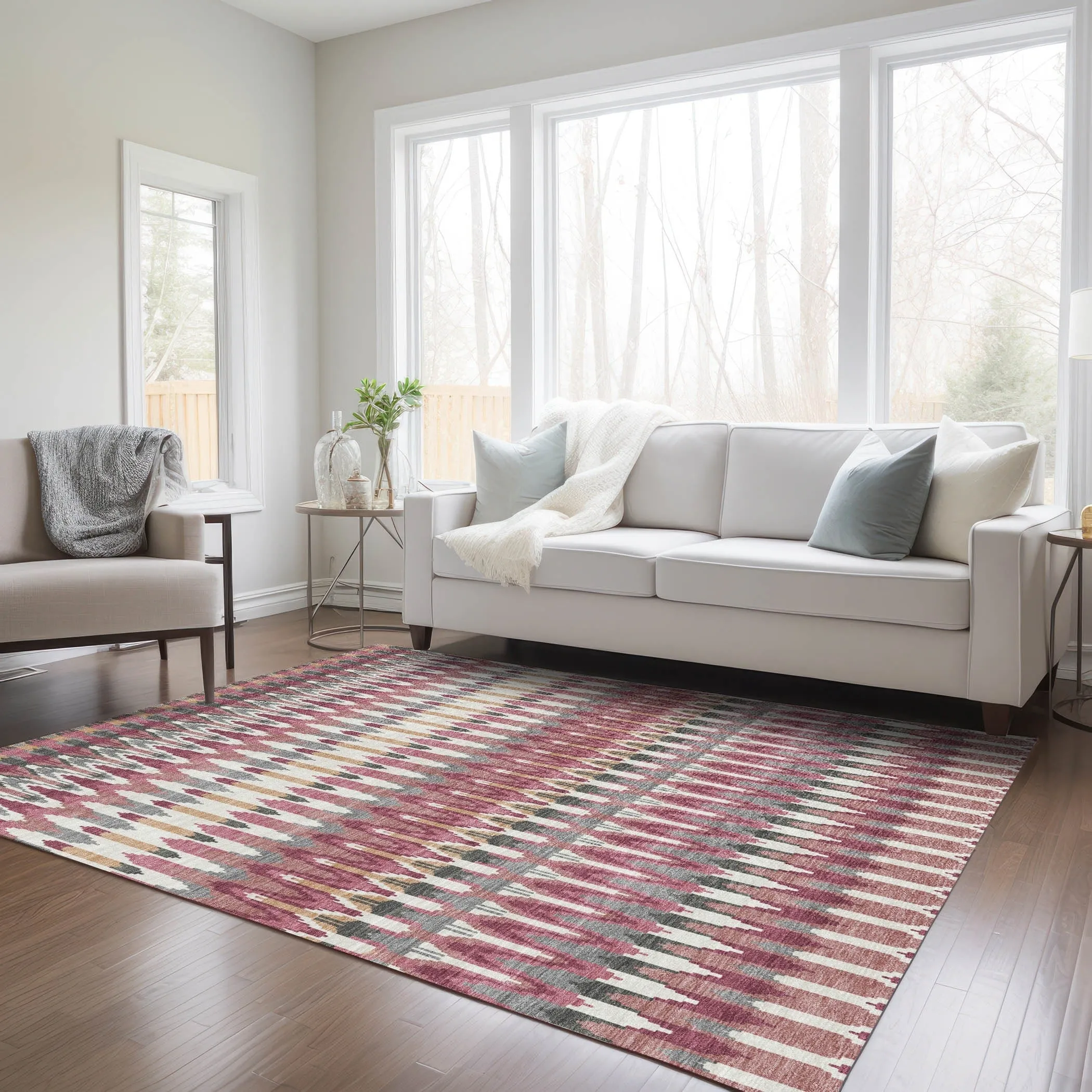 Machine Washable Indoor/ Outdoor Chantille Moroccan Boho Rug
