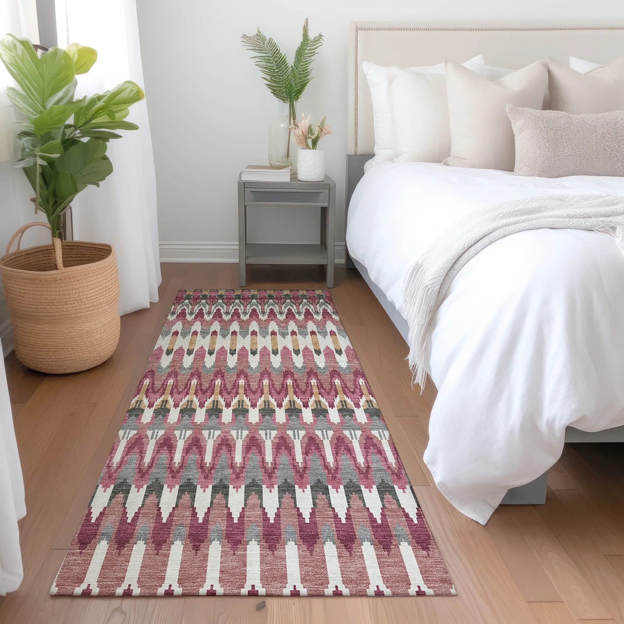Machine Washable Indoor/ Outdoor Chantille Moroccan Boho Rug