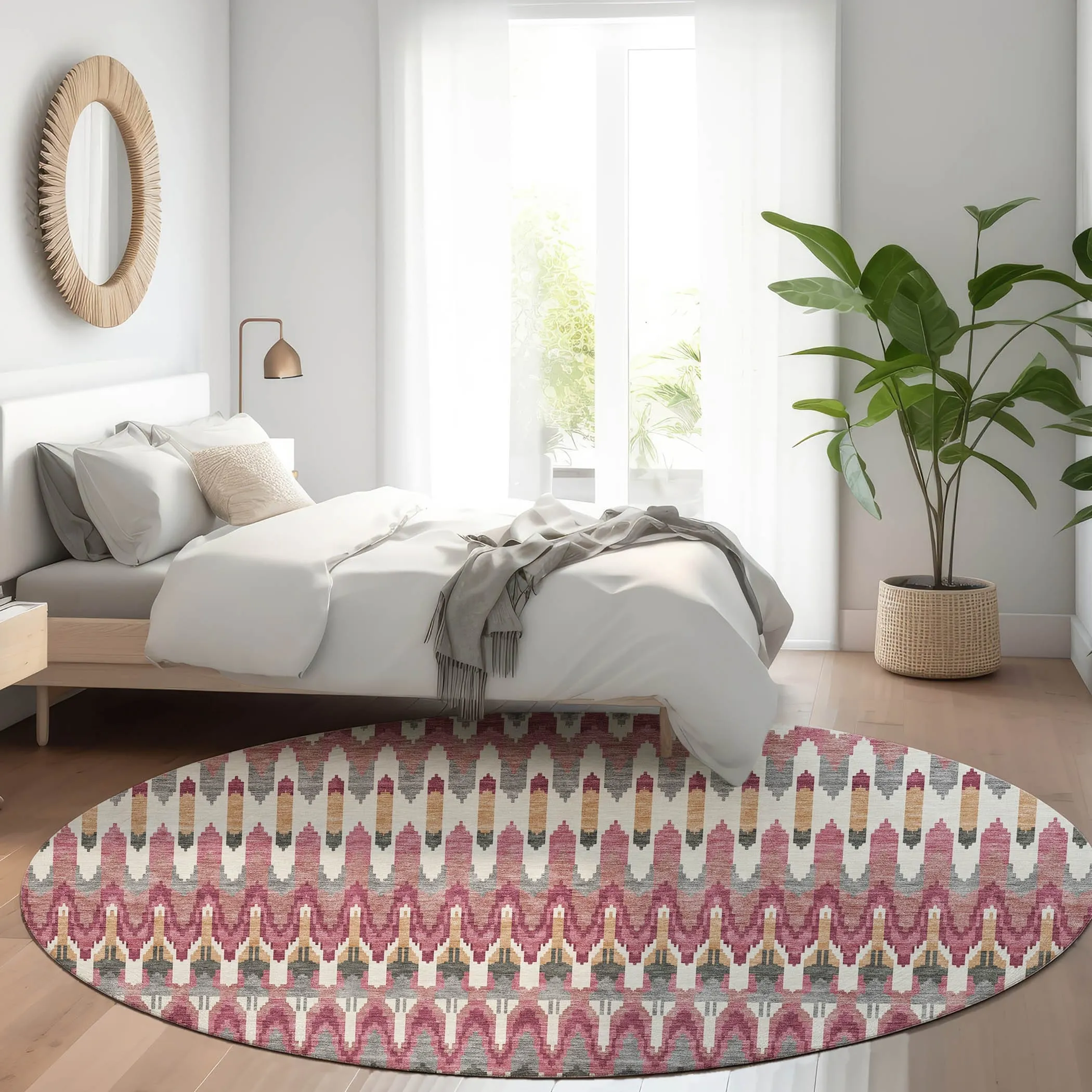 Machine Washable Indoor/ Outdoor Chantille Moroccan Boho Rug
