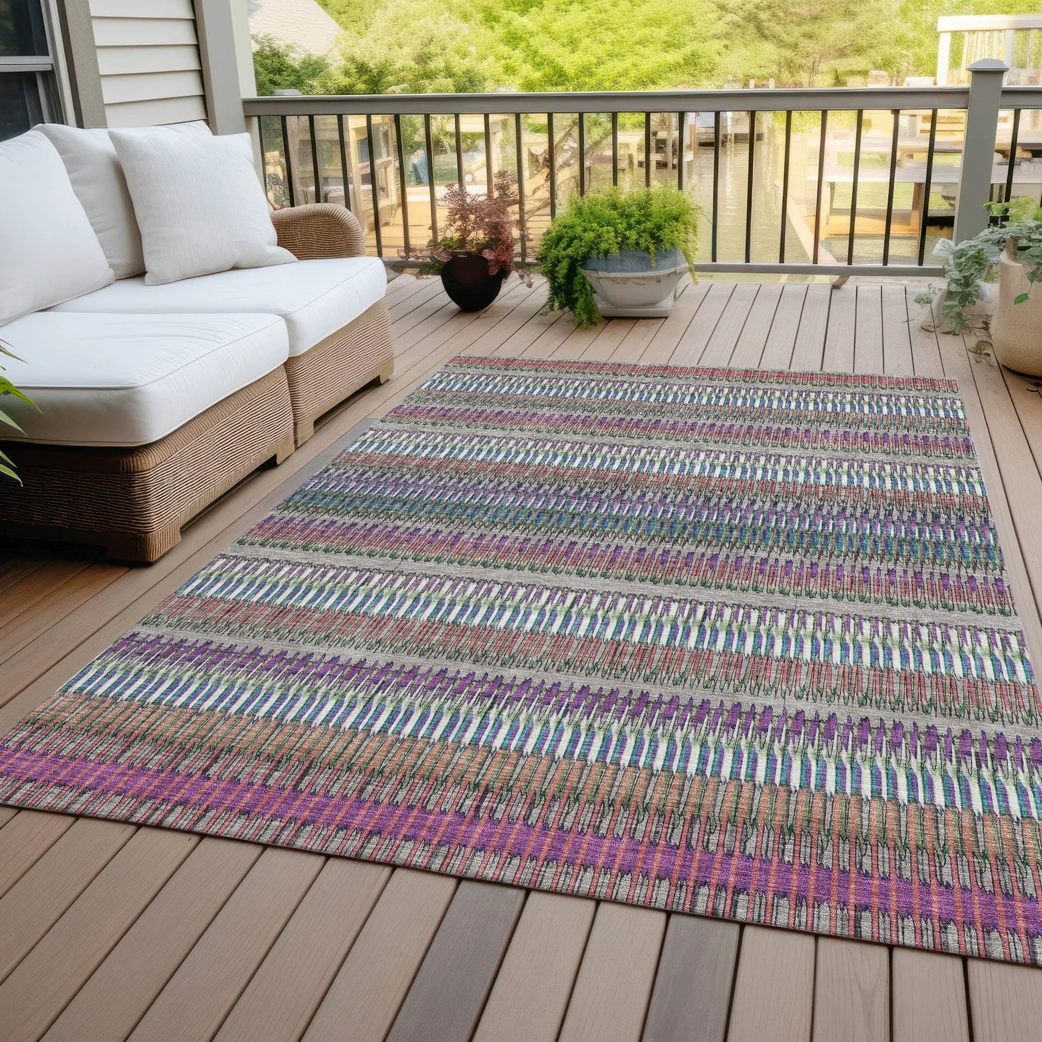 Machine Washable Indoor/ Outdoor Chantille Moroccan Boho Rug