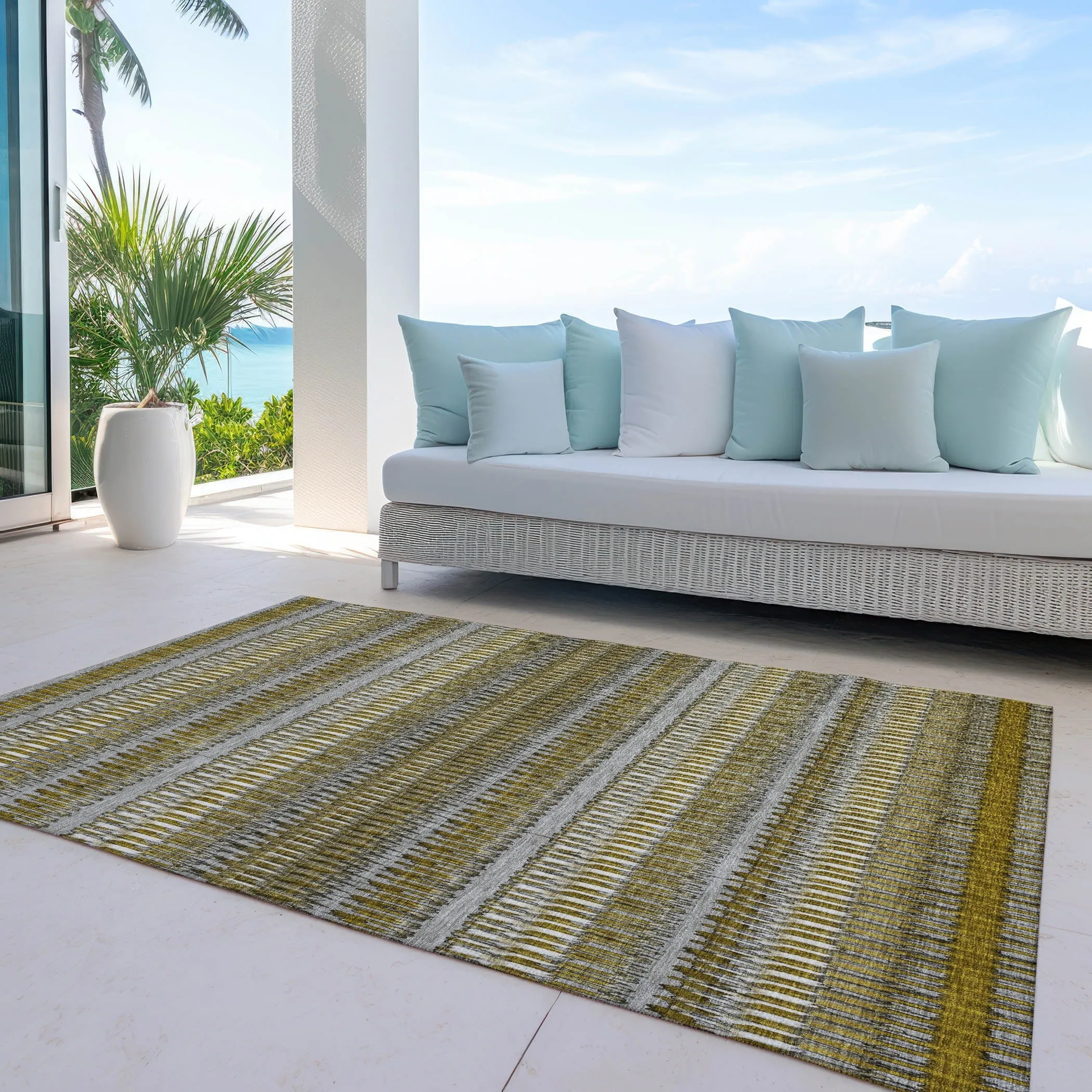 Machine Washable Indoor/ Outdoor Chantille Moroccan Boho Rug
