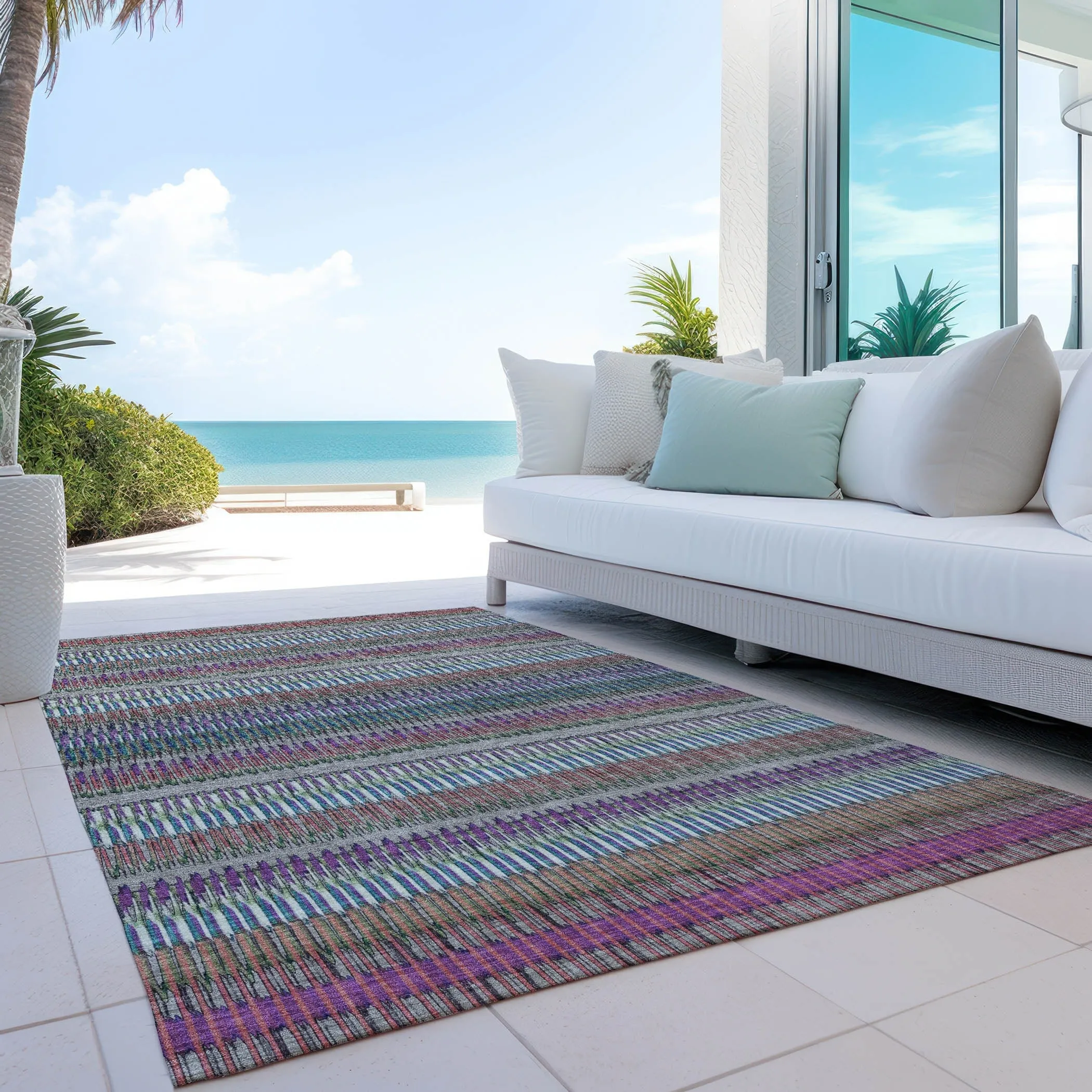 Machine Washable Indoor/ Outdoor Chantille Moroccan Boho Rug