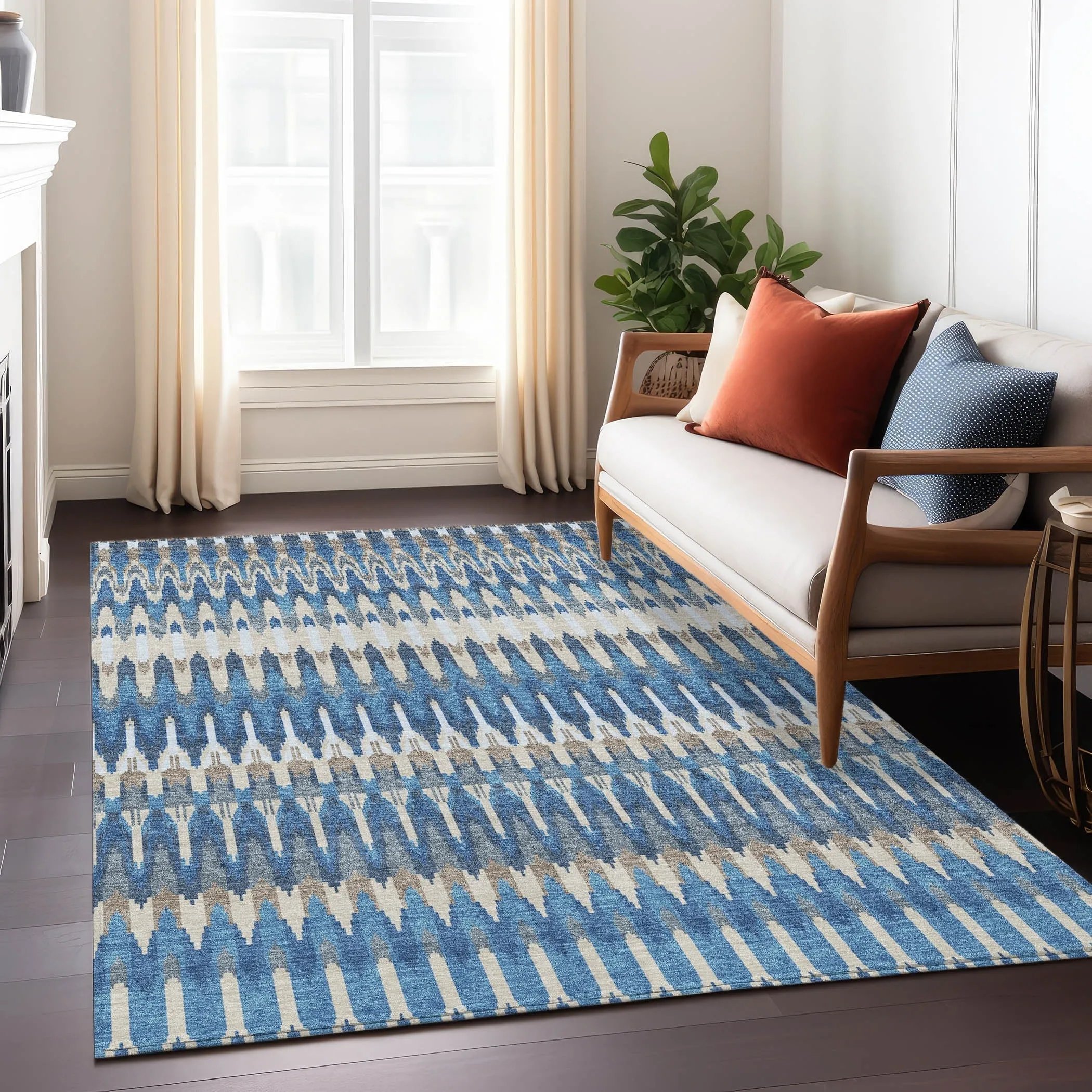 Machine Washable Indoor/ Outdoor Chantille Moroccan Boho Rug