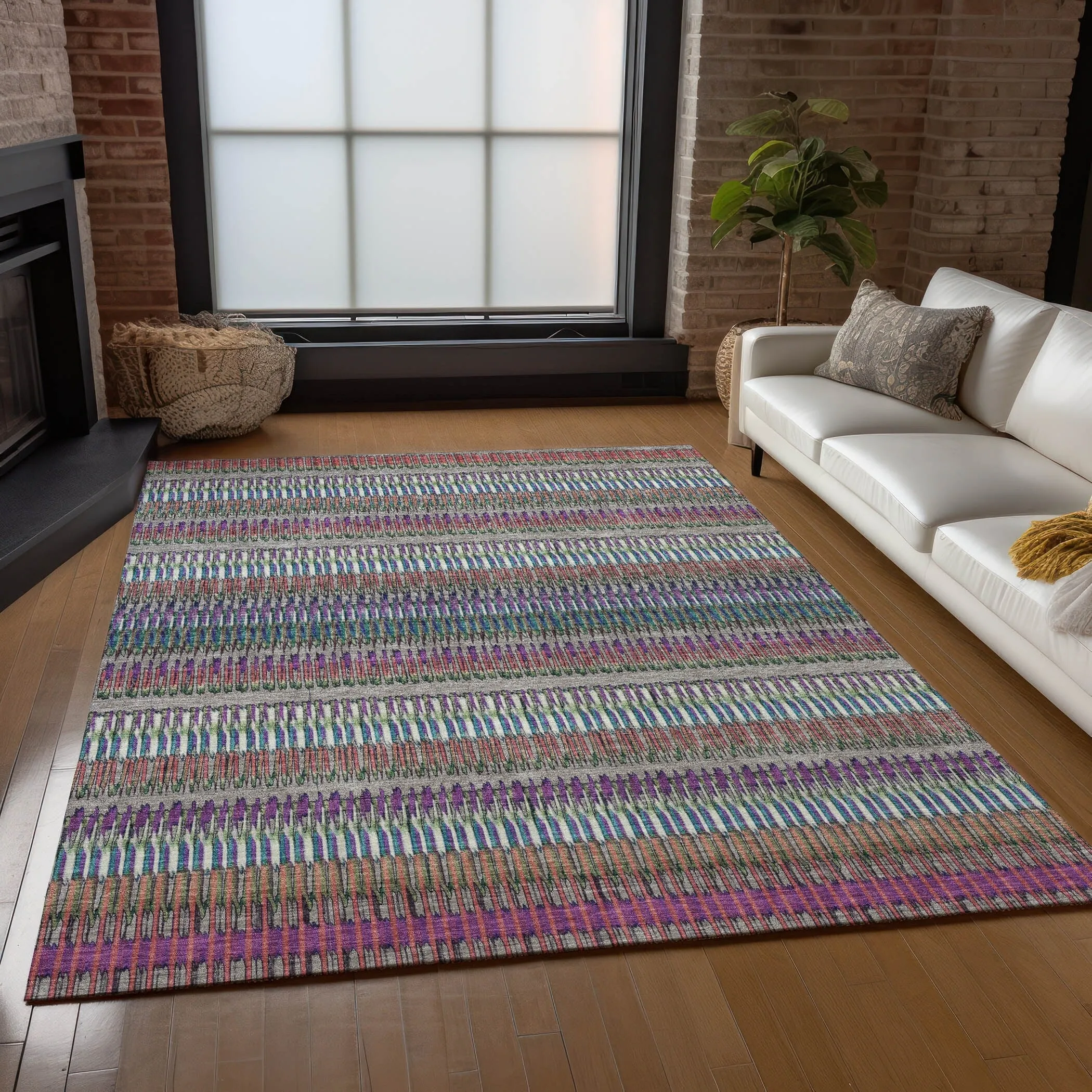 Machine Washable Indoor/ Outdoor Chantille Moroccan Boho Rug